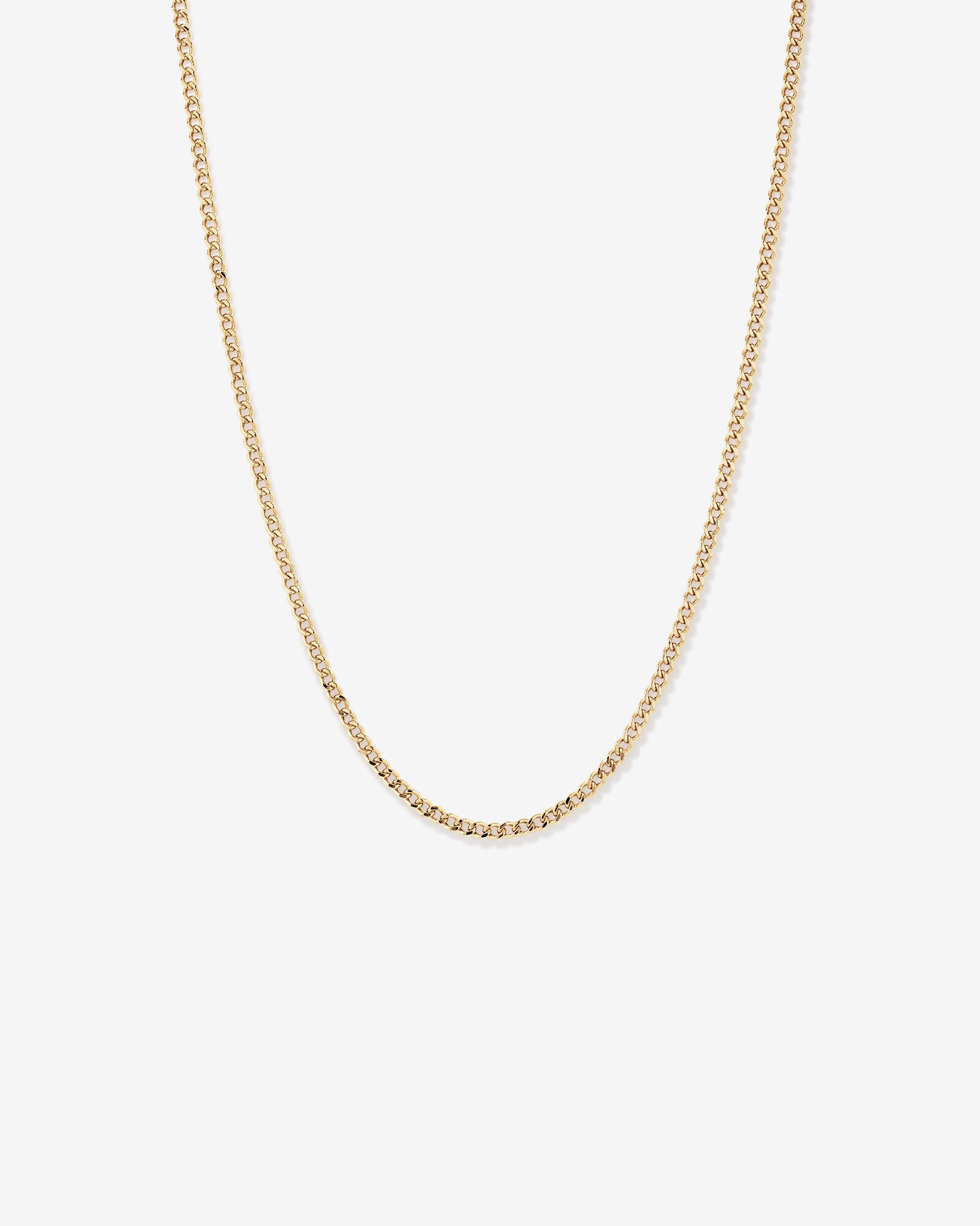 55cm (20") 3.75mm Width Semi Solid Diamond Cut Curb Chain in 10kt Yellow Gold