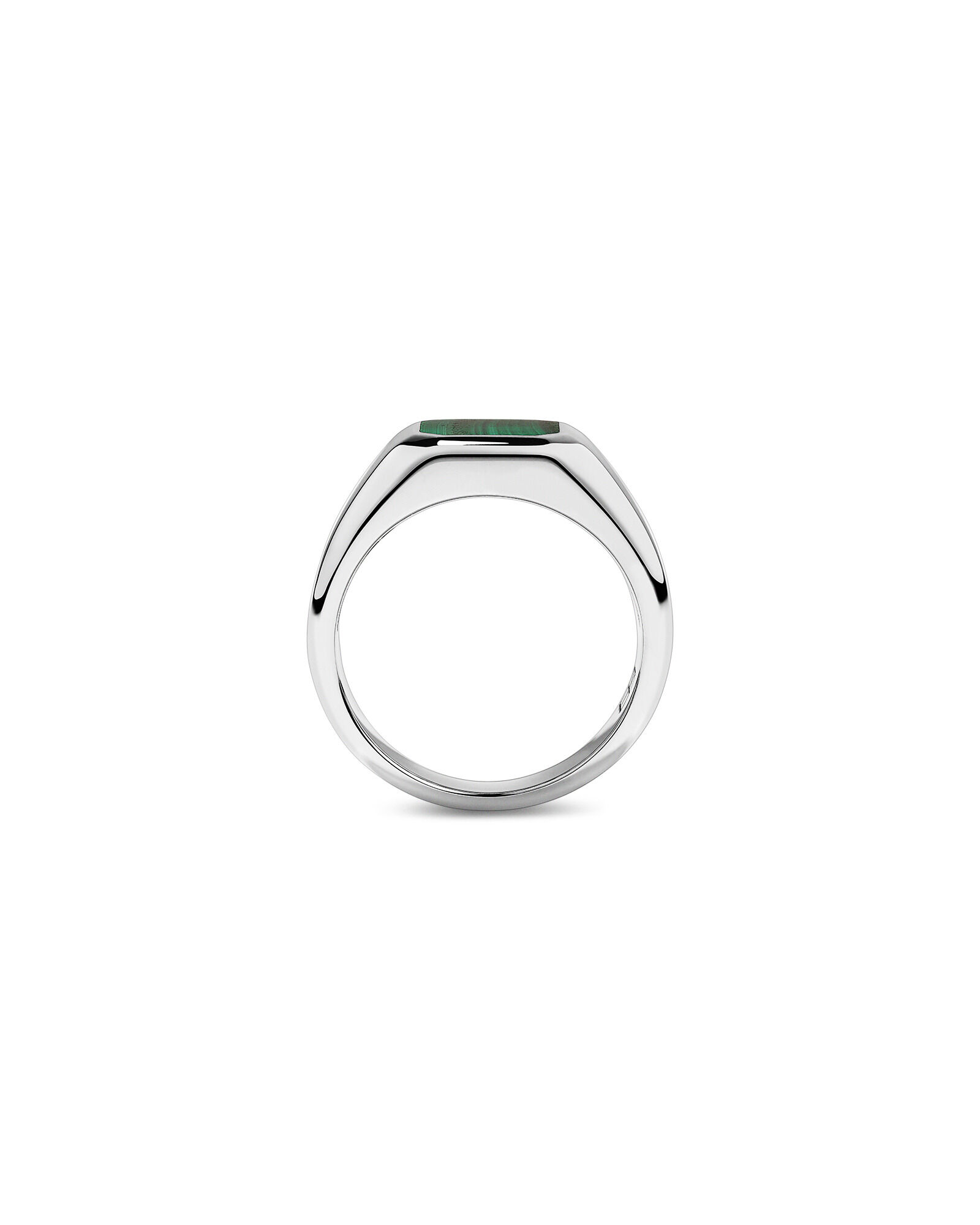 Malachite Square Signet Ring in Sterling Silver