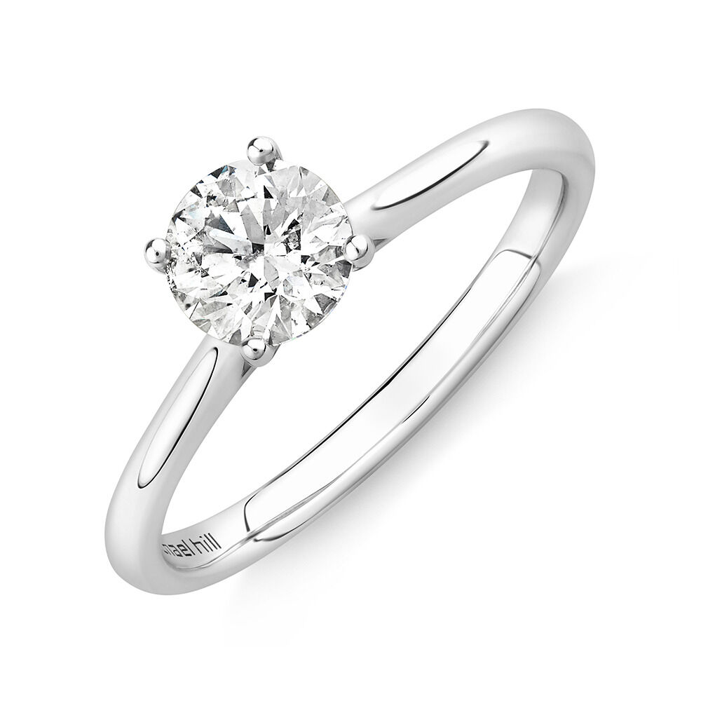 Evermore Certified Solitaire Engagement Ring with a 0.70 Carat TW Diamond in 14kt White Gold