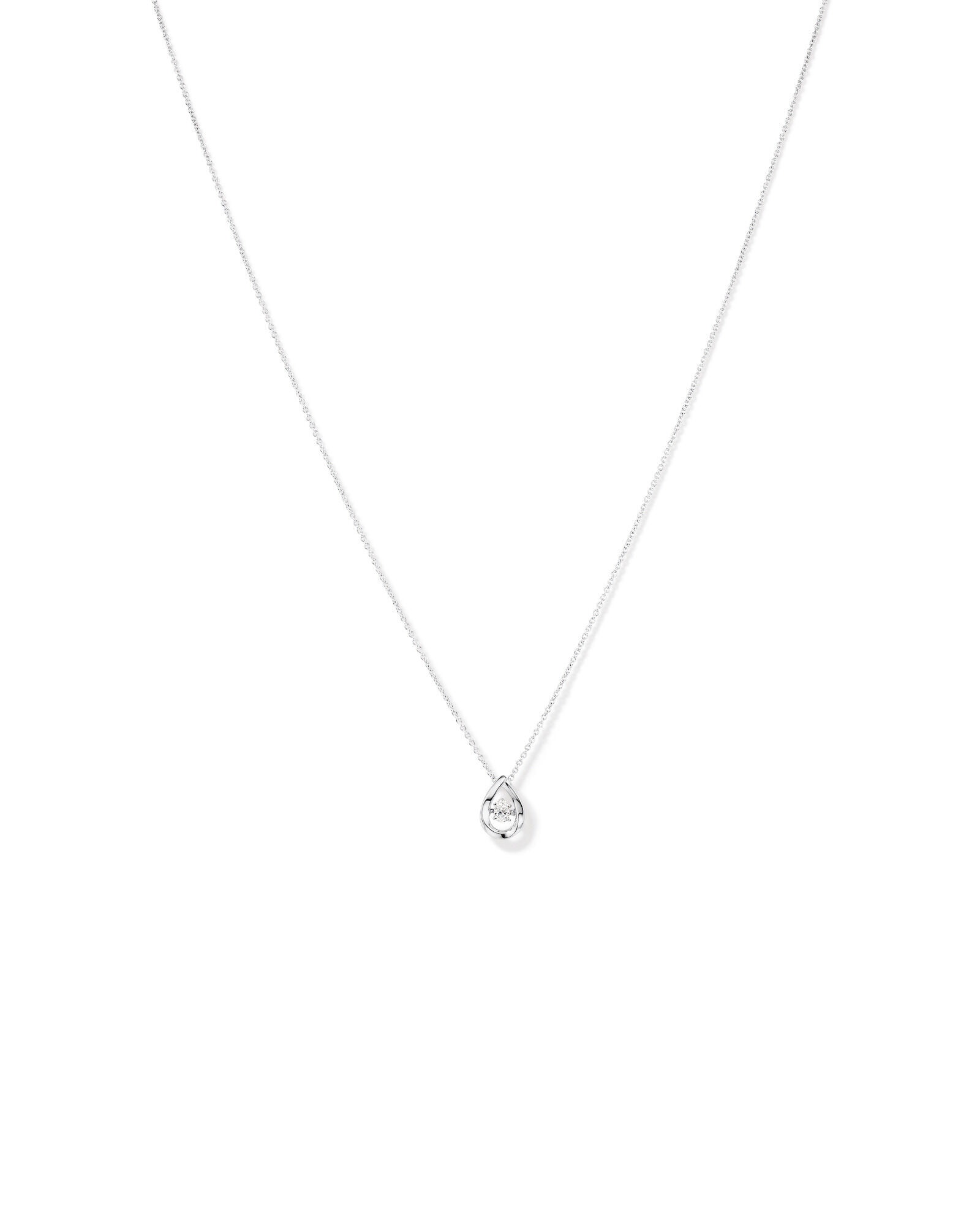 Lume Lab Pear Pendant with 0.10 Carat TW of Laboratory-Grown Diamond in Sterling Silver