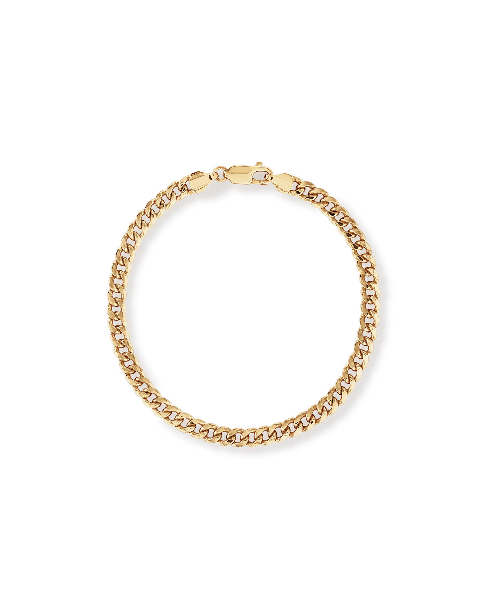 19cm (7.5&rdquo;) Hollow Miami Curb Bracelet in 10kt Yellow Gold
