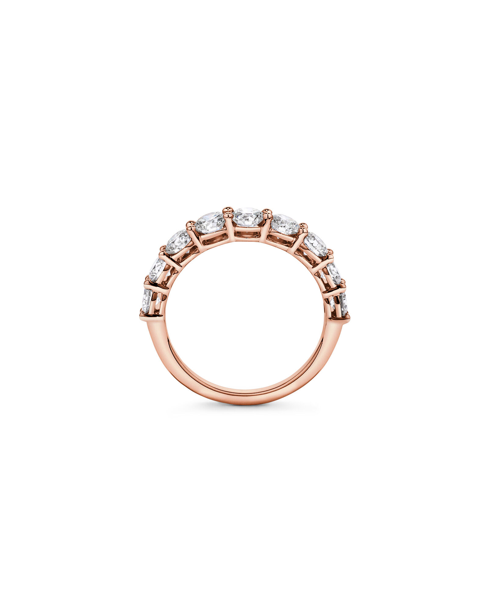 1.75 Carat TW Round Brilliant Laboratory-Grown Diamond Wedding Band in 14kt Rose Gold