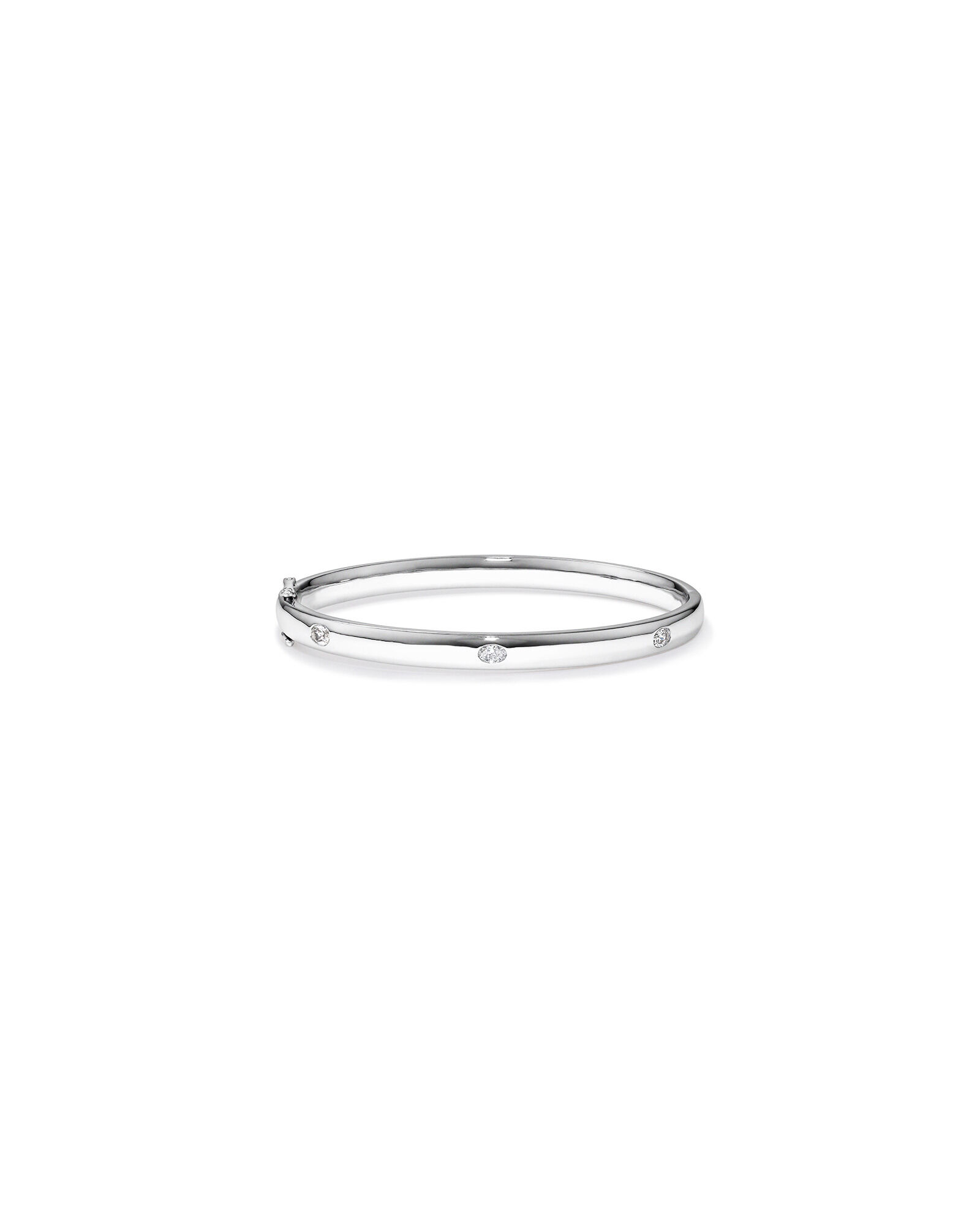 0.45 Carat TW Laboratory-Grown Oval Diamond Bangle in Sterling Silver
