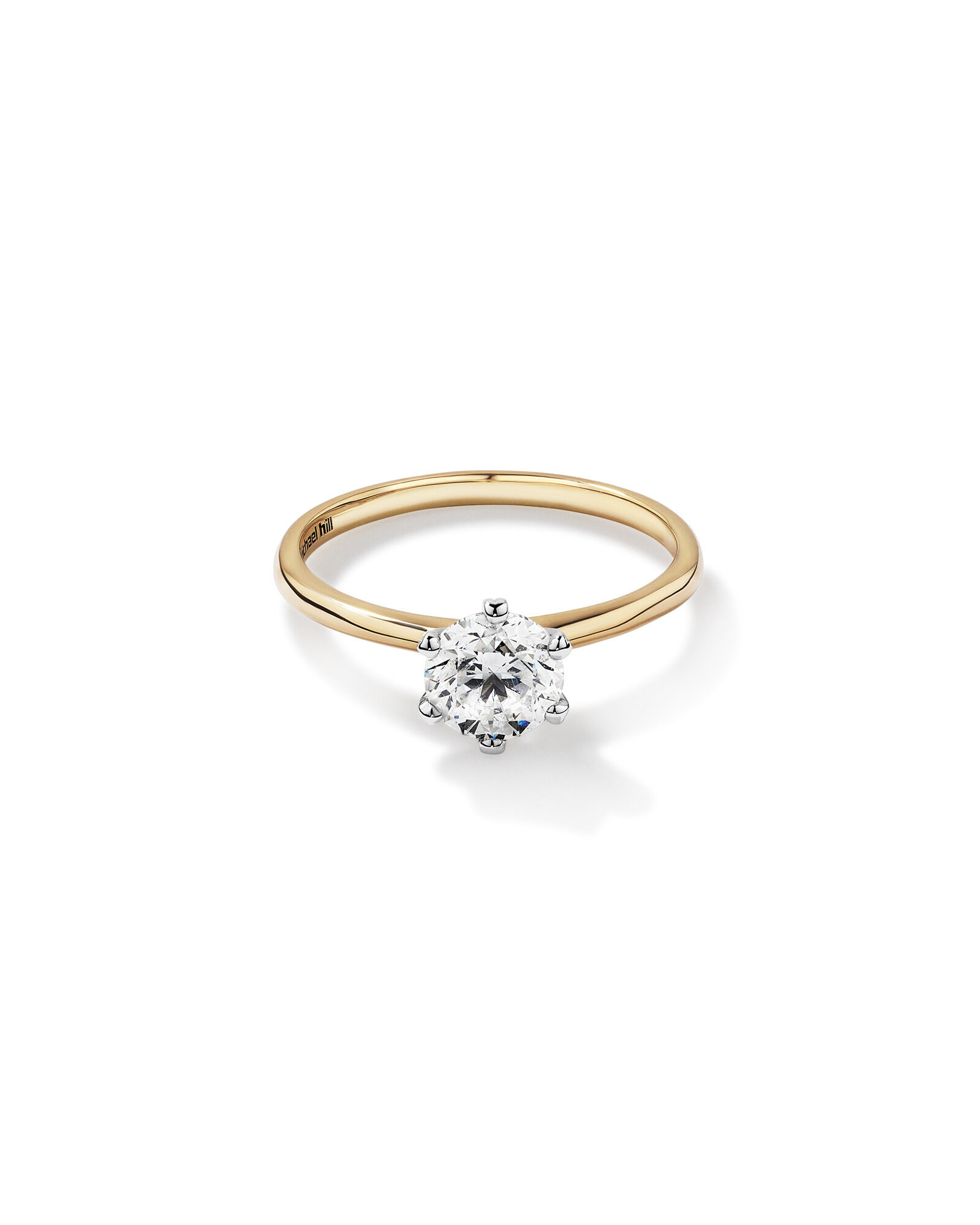 Michael Hill Solitaire Engagement Ring with a 1 Carat TW Diamond with the De Beers Code of Origin in 18kt Yellow & White Gold