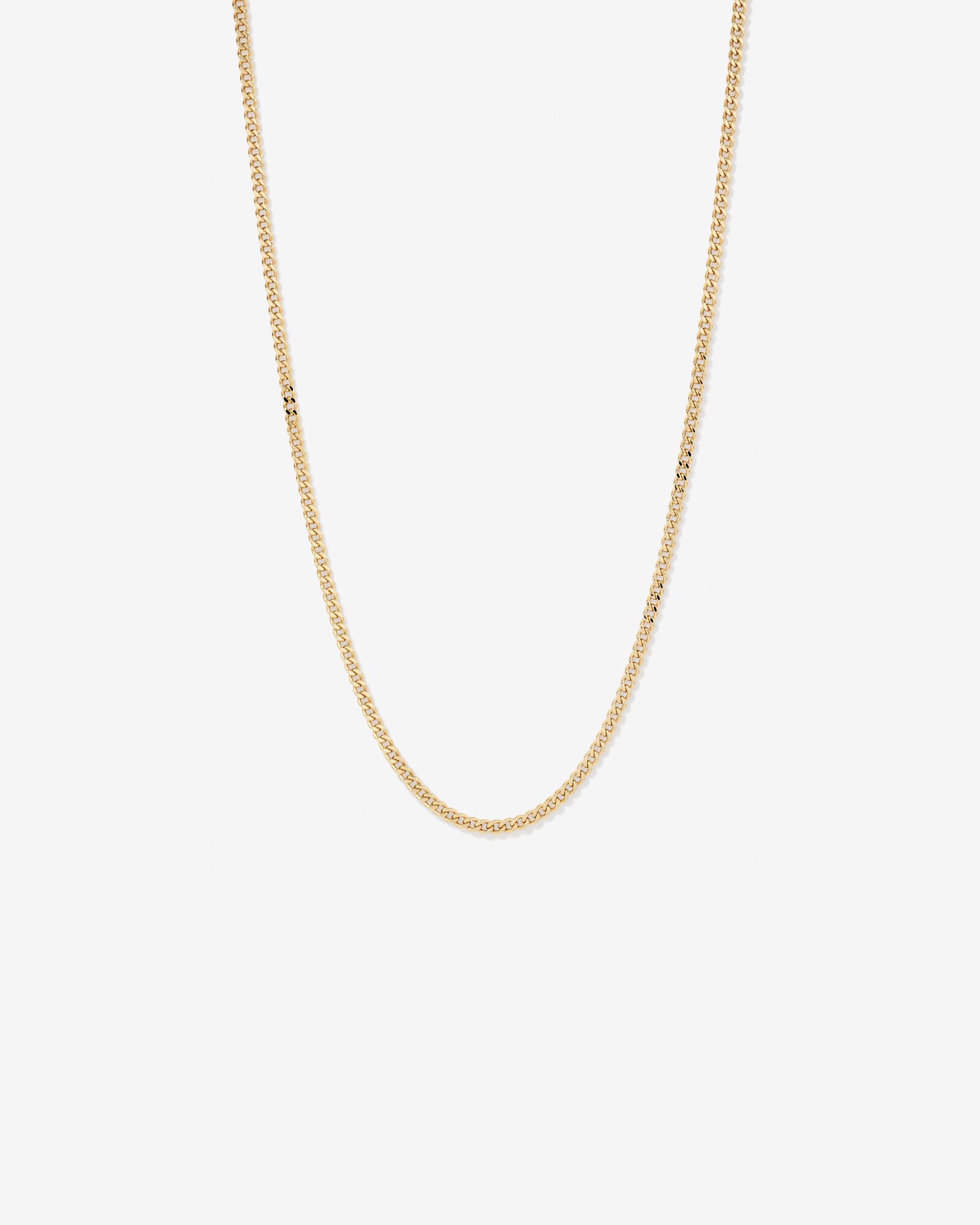 50cm (22") 4.2mm Width Semi Solid Diamond Cut Curb Chain in 10kt Yellow Gold