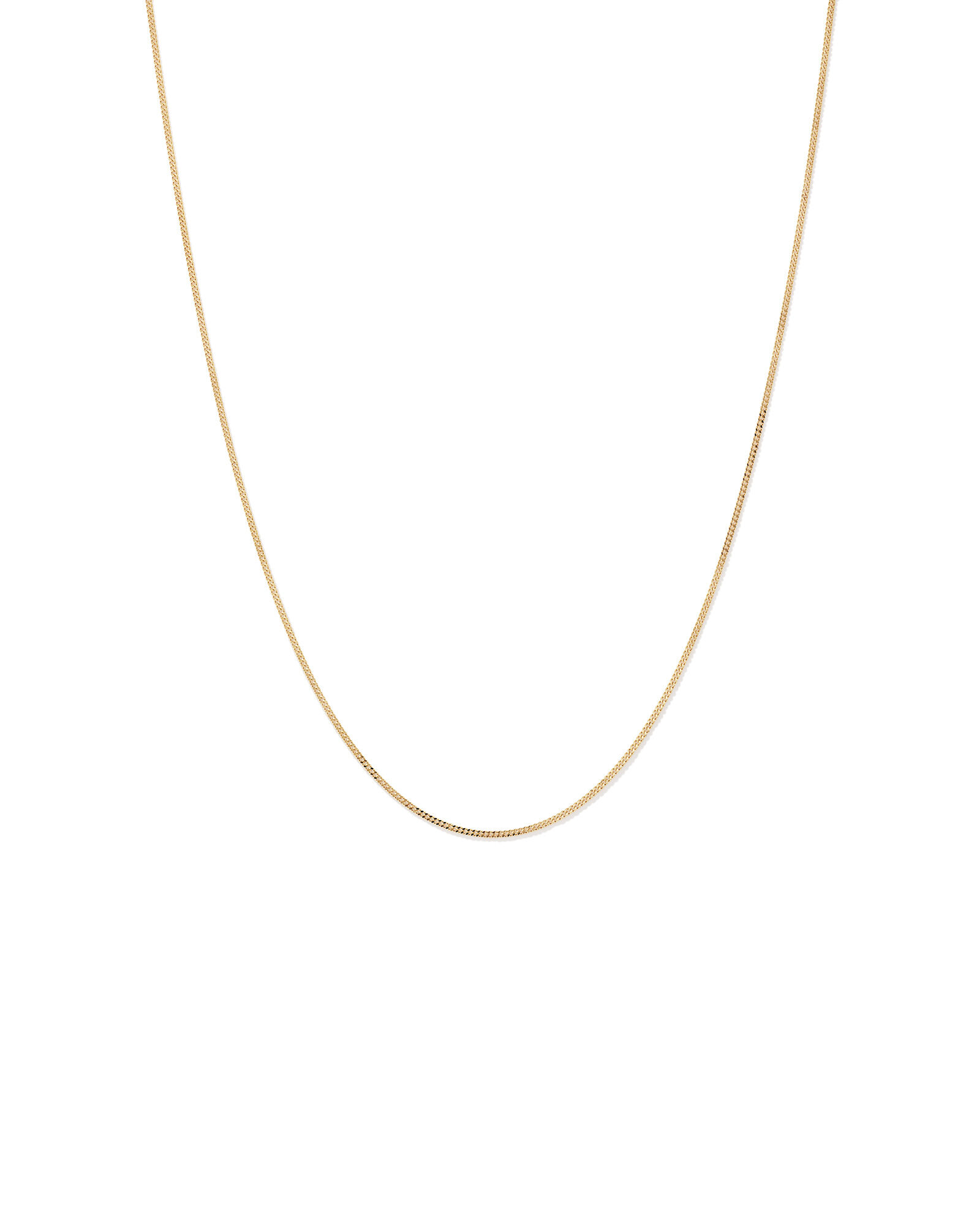 45cm (17") 1.44mm Width Solid Diamond Cut Curb Chain in 10kt Yellow Gold