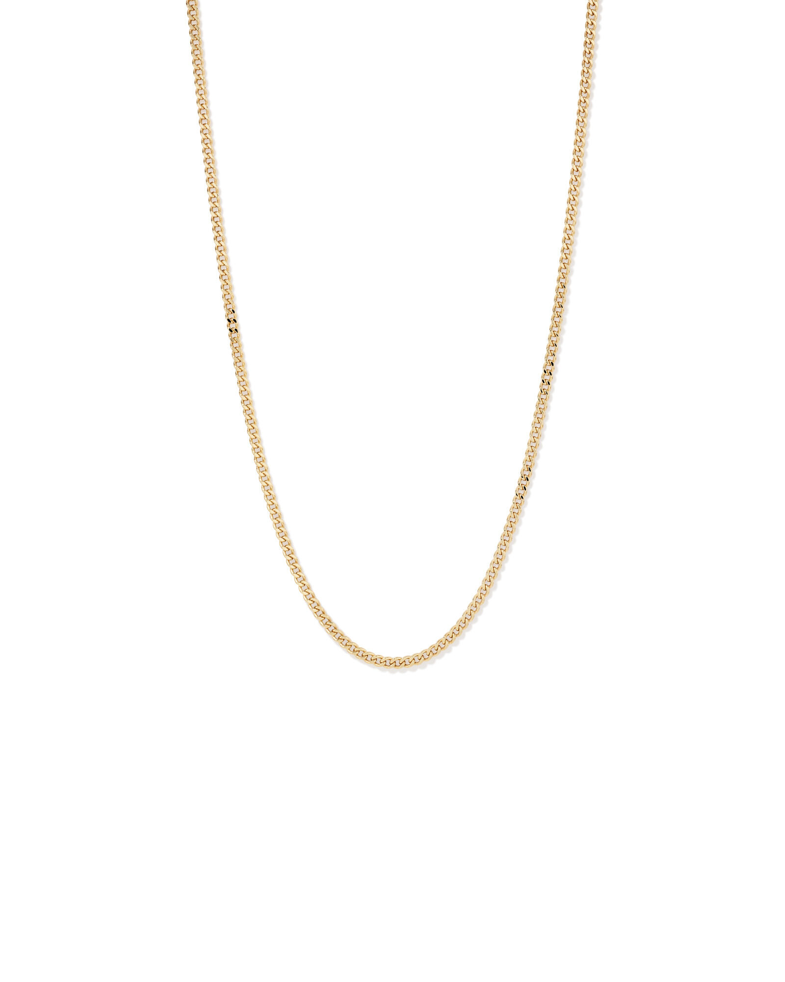 60cm (22") 4.2mm Width Semi Solid Diamond Cut Curb Chain in 10kt Yellow Gold