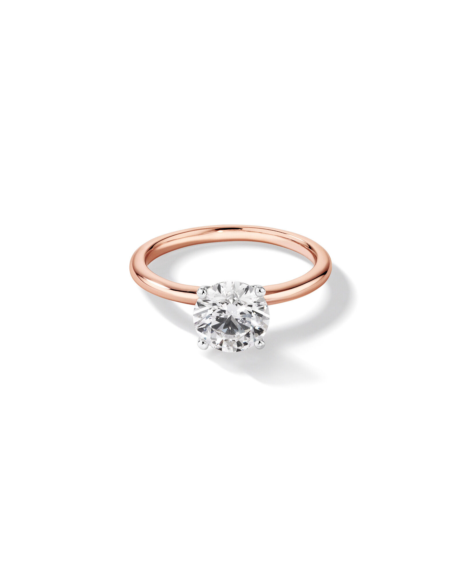 1.50 Carat TW Round Brilliant Laboratory-Grown Diamond Solitaire Engagement Ring In 14kt Rose and White Gold