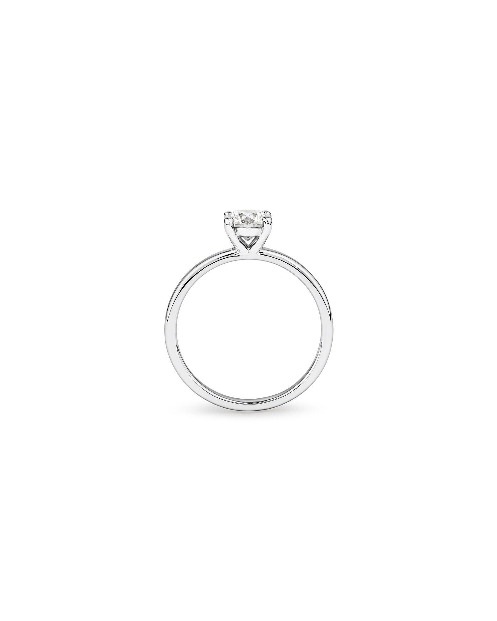 0.70 Carat TW Certified Round Brilliant Cut Diamond Solitaire Engagement Ring in Platinum