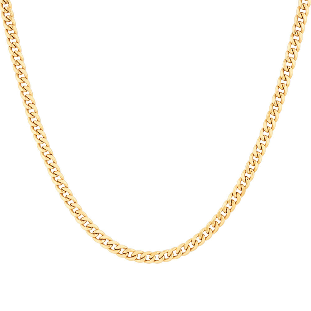 45cm (18&rdquo;) 4.5mm Width Semi Solid Miami Curb Chain in 10kt Yellow Gold