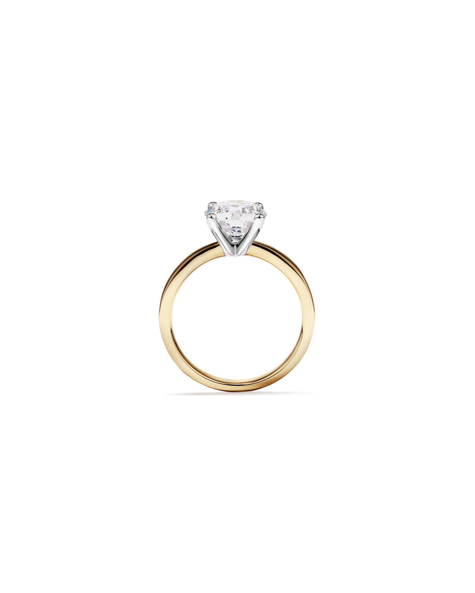 2.00 Carat TW Round Brilliant Lab-Grown Diamond Solitaire Engagement Ring in 14kt Yellow and White Gold