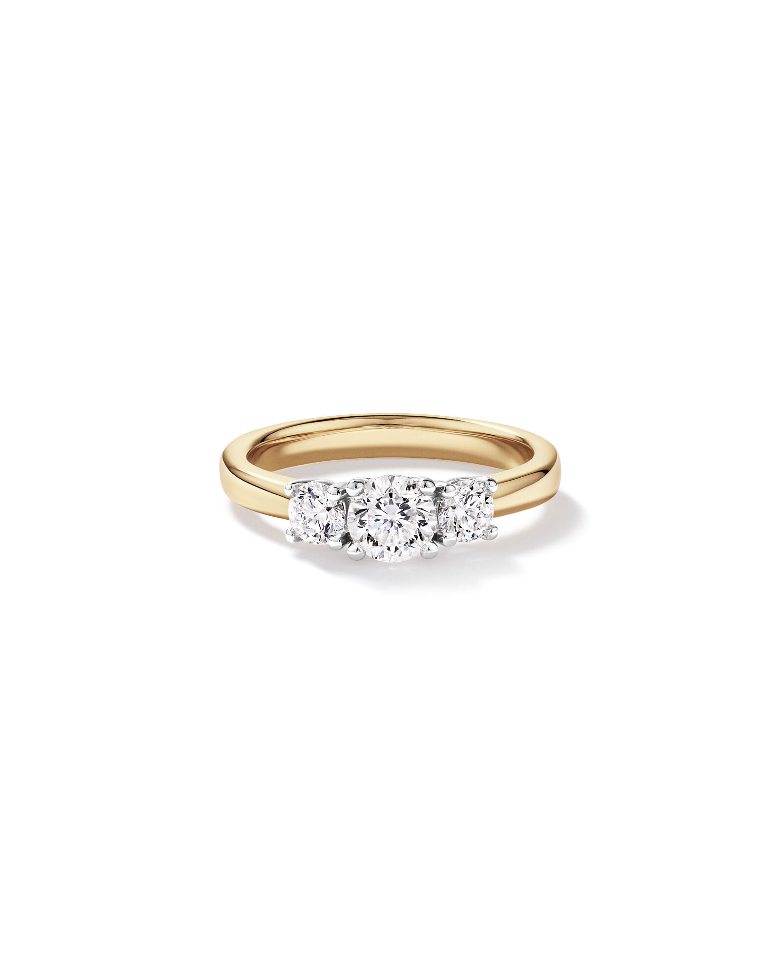 1.00 Carat TW 3 Stone Signature 101 Diamond Ring in 14kt Yellow and White Gold