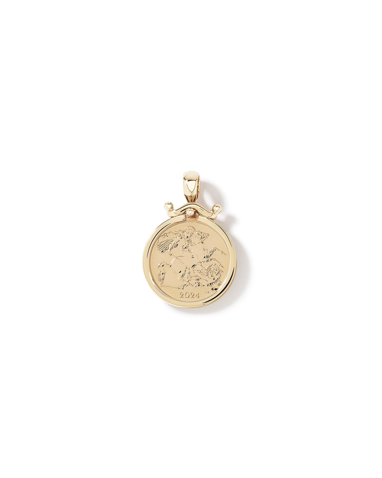 Full Sovereign Medallion Pendant in 10kt and 22kt Yellow Gold