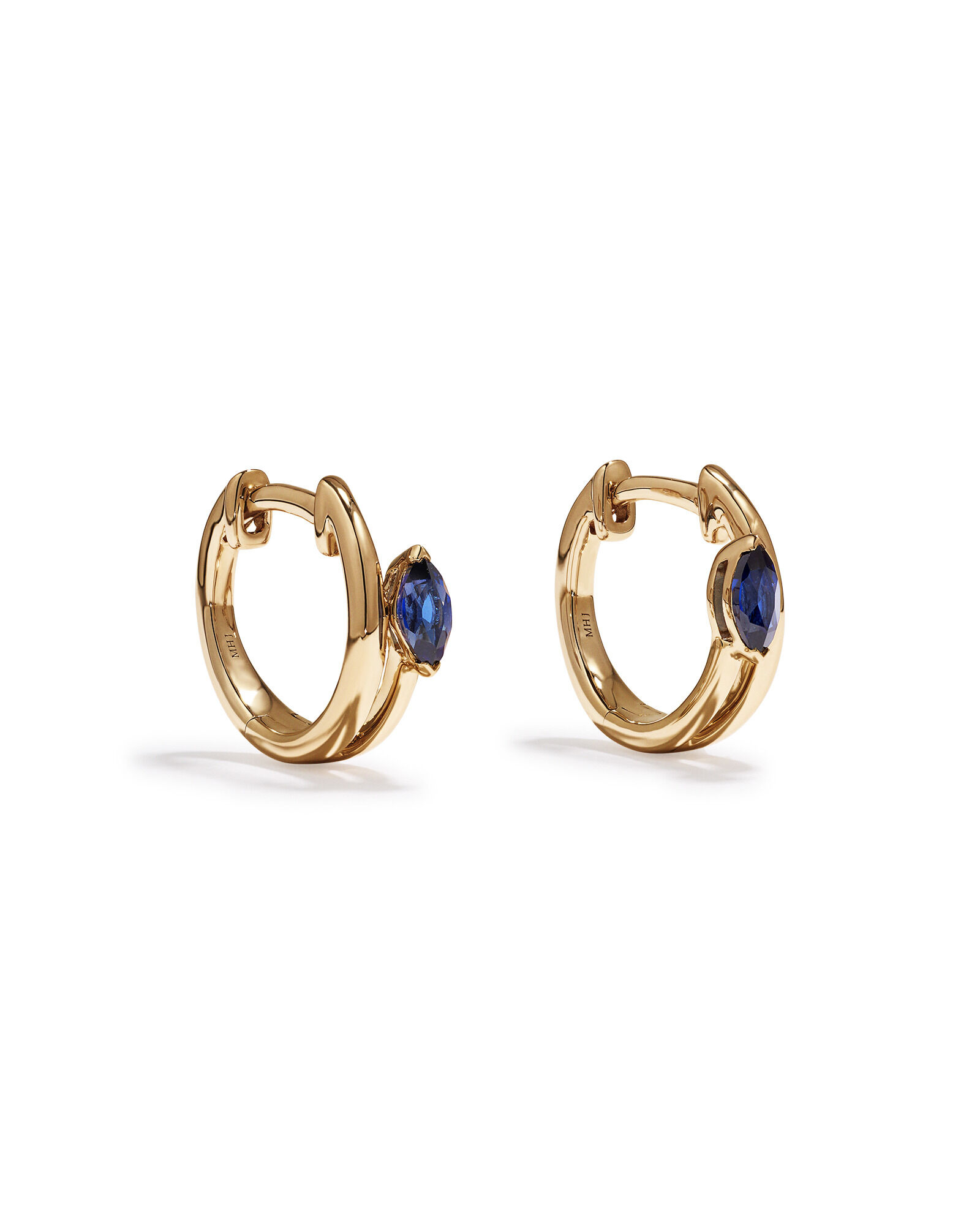 Marquise-Cut Created Sapphire Wrap Earrings in 10kt Yellow Gold