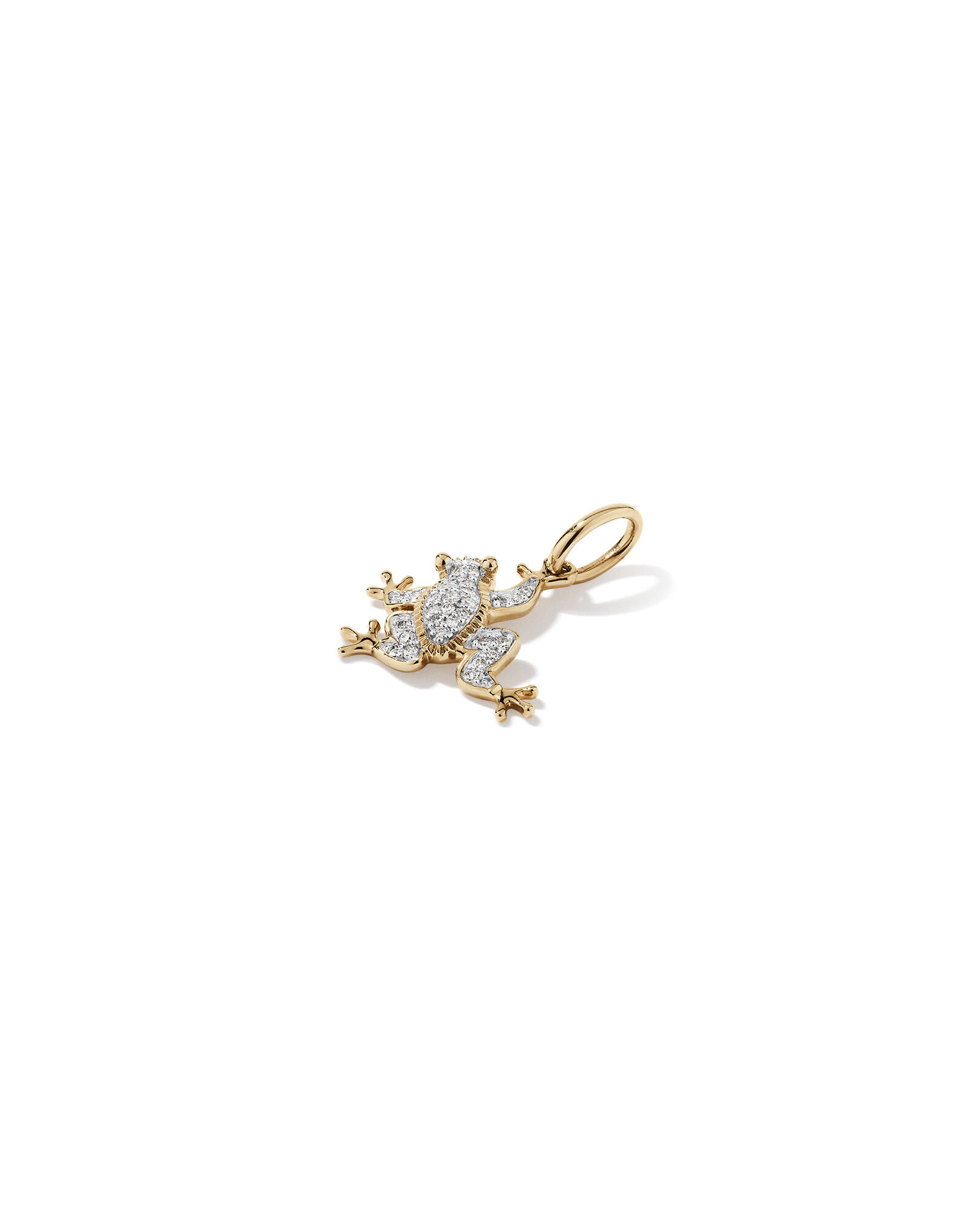 0.10 Carat TW Diamond Frog Pendant in 10kt Yellow Gold