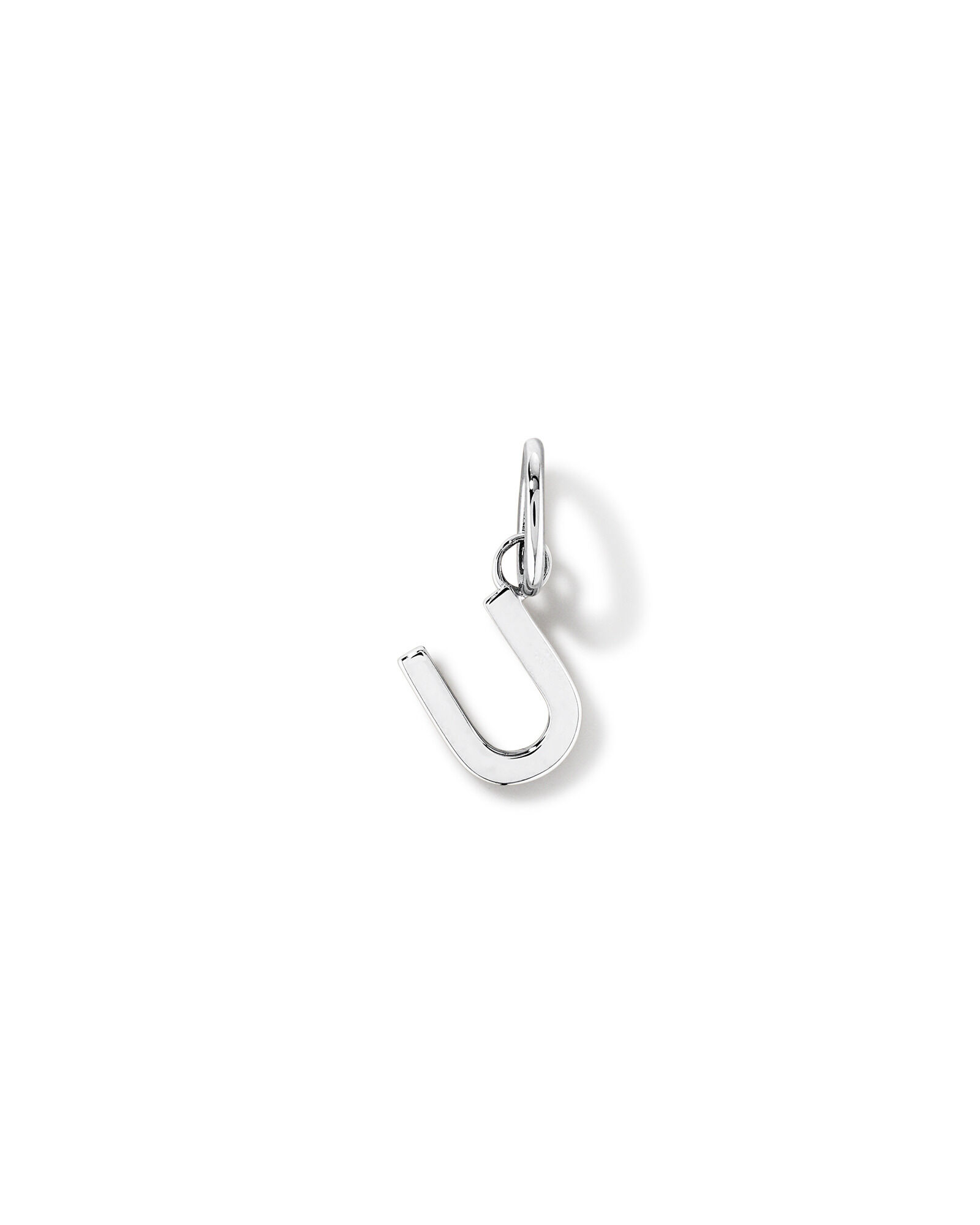 Letter U Initial Pendant in Sterling Silver
