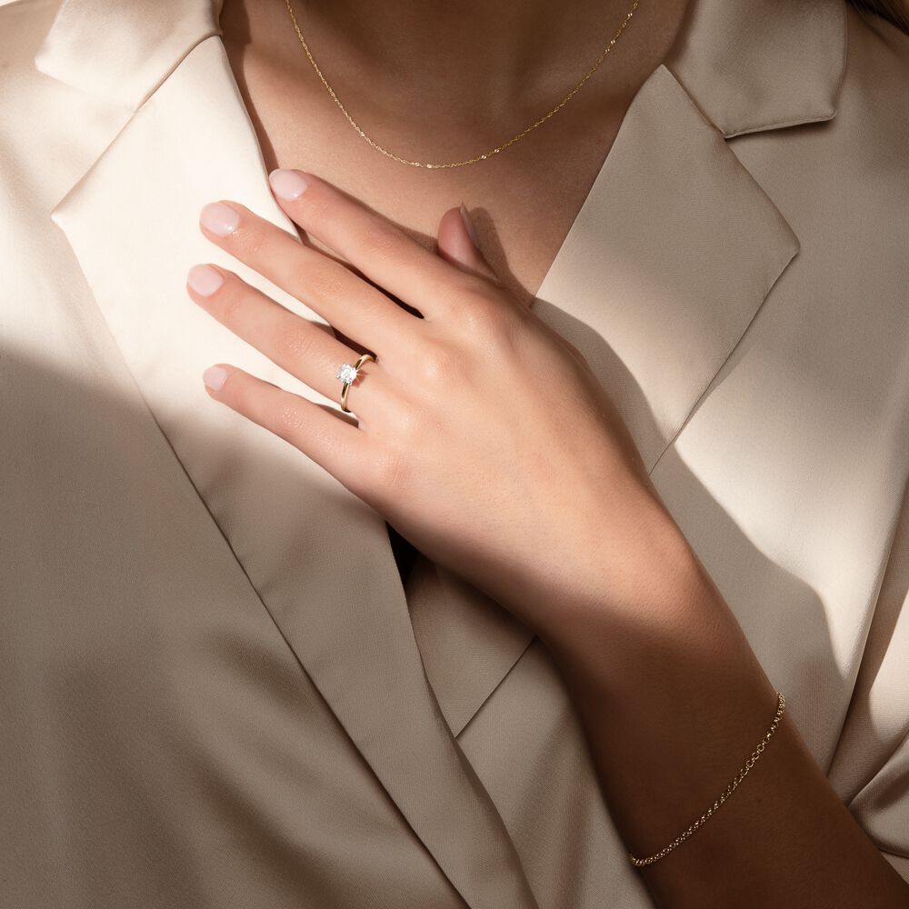 Southern Star Solitaire Engagement Ring with a 0.70 Carat TW Diamond in 18kt Yellow & White Gold