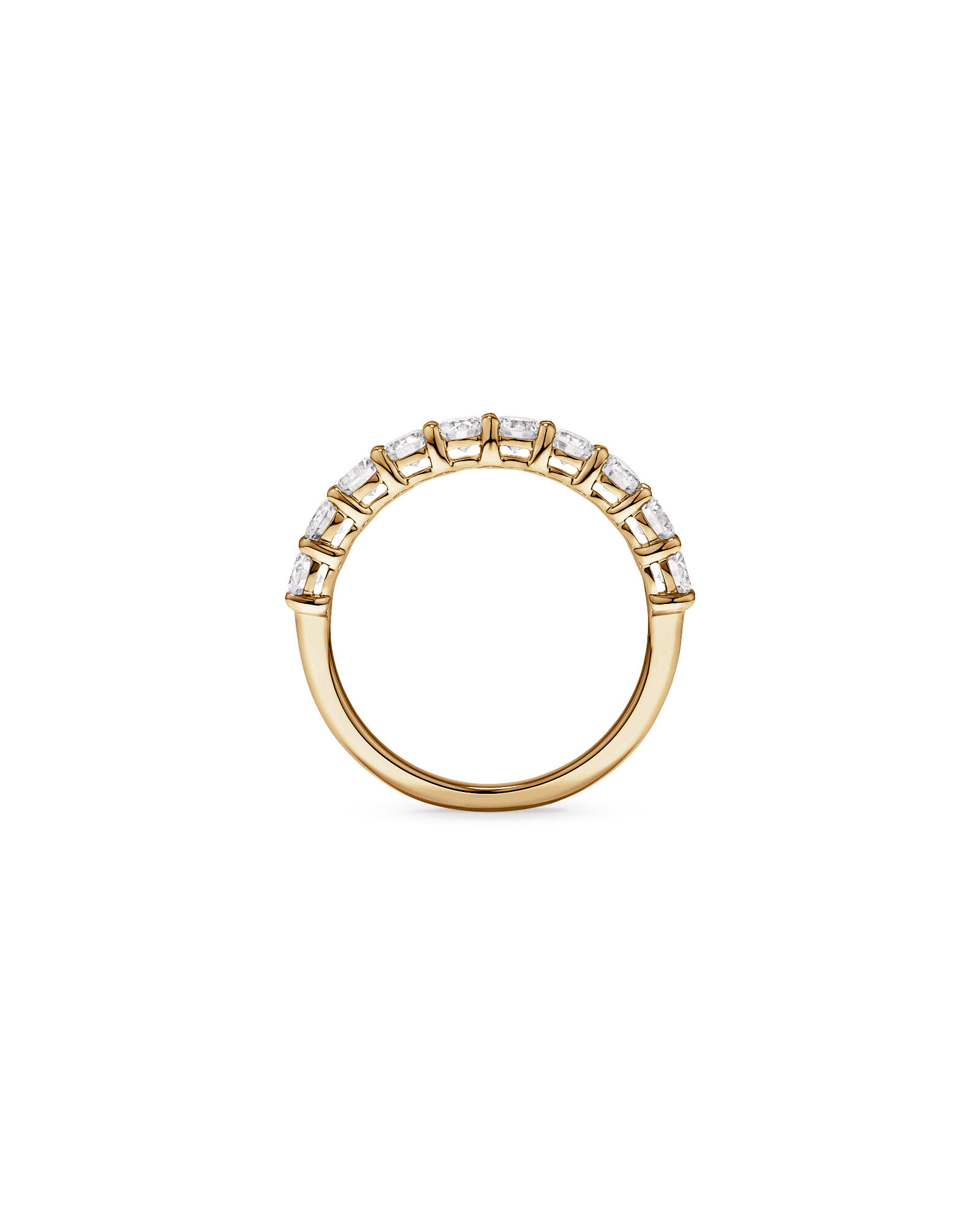 1.00 Carat TW Round Brilliant Laboratory-Grown Diamond Wedding Band in 14kt Yellow Gold