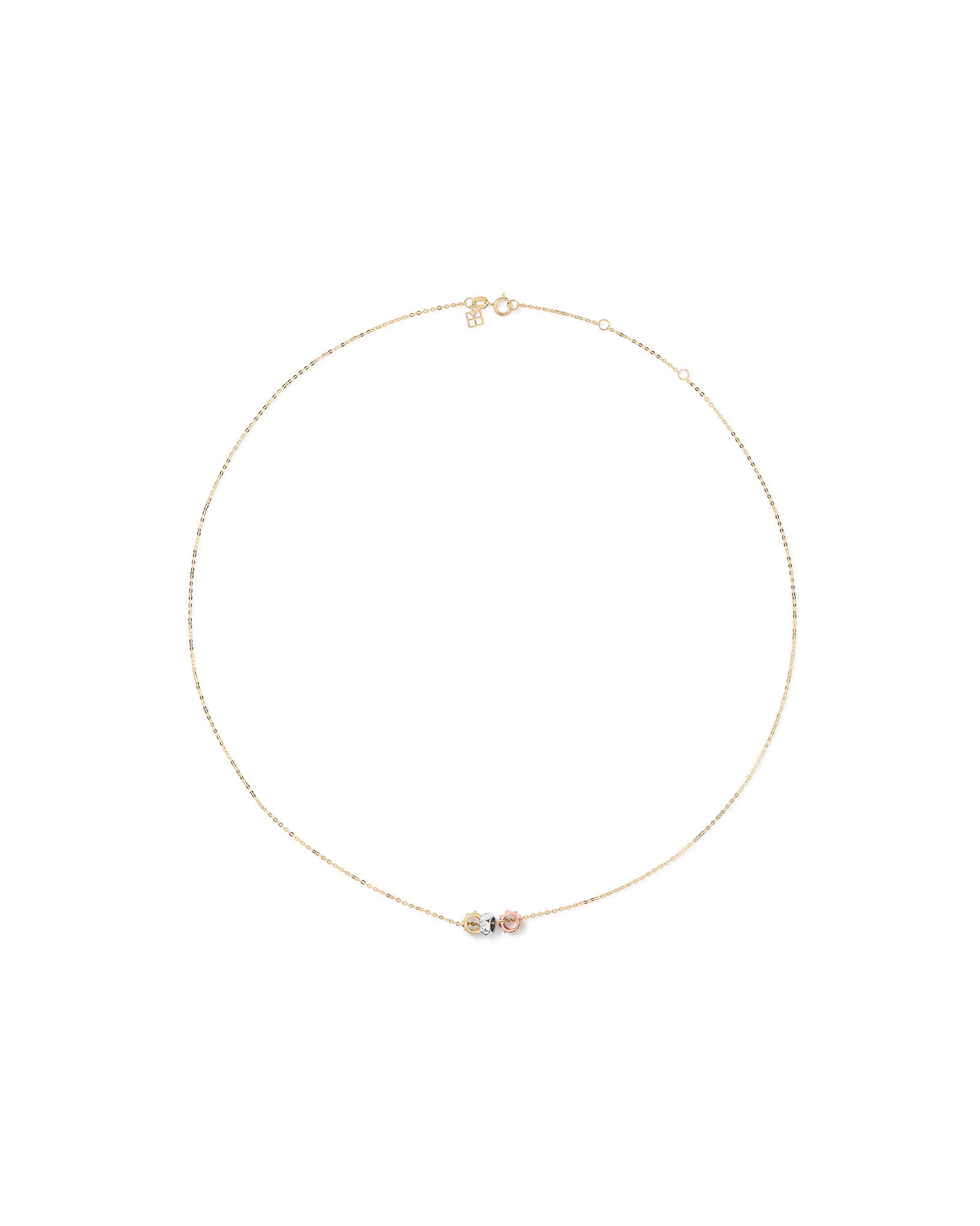 50cm (20'') Signature Connect Rondel Necklace in 10kt Yellow, Rose and White Gold
