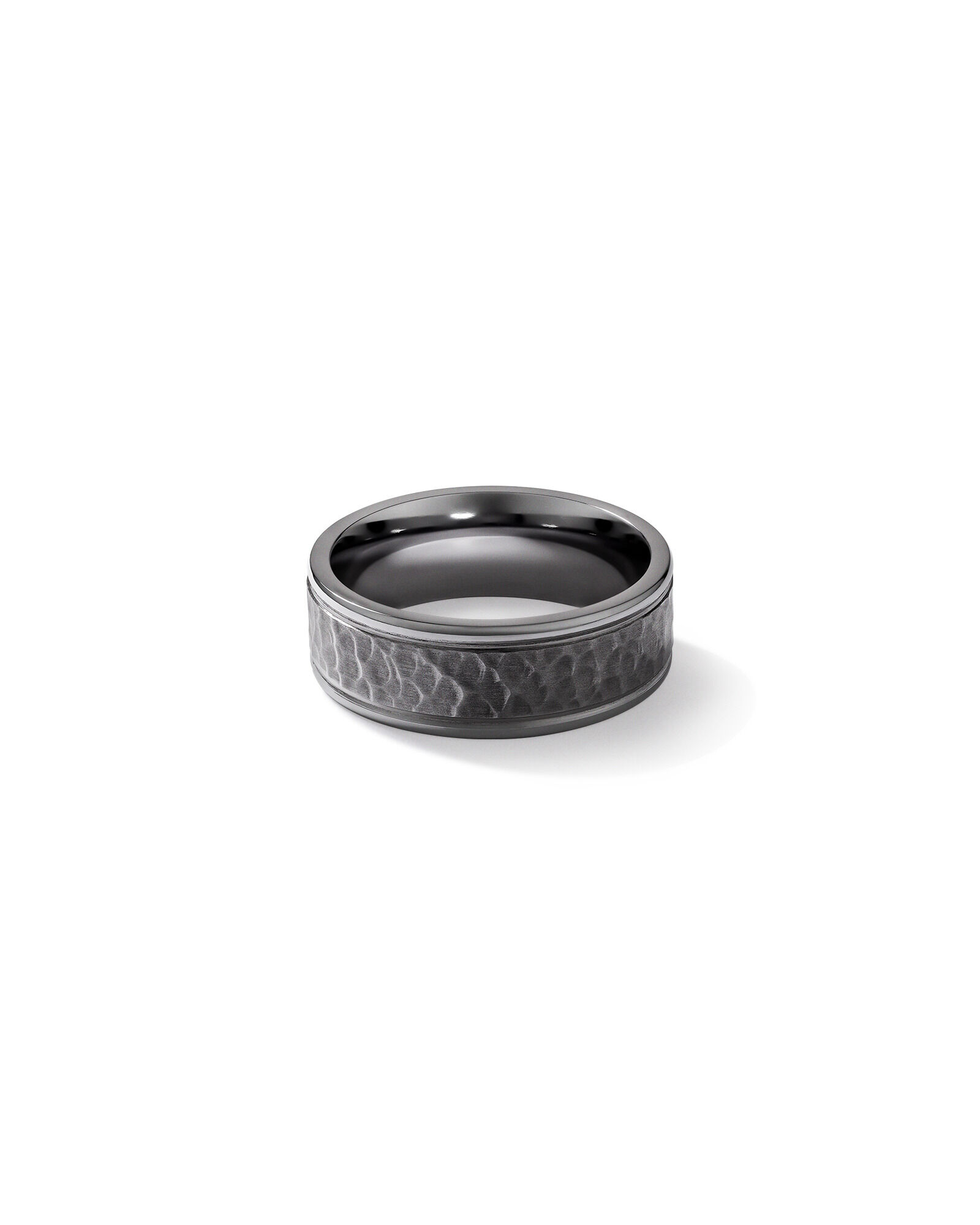 8mm Hammered Wedding Band In Tantalum