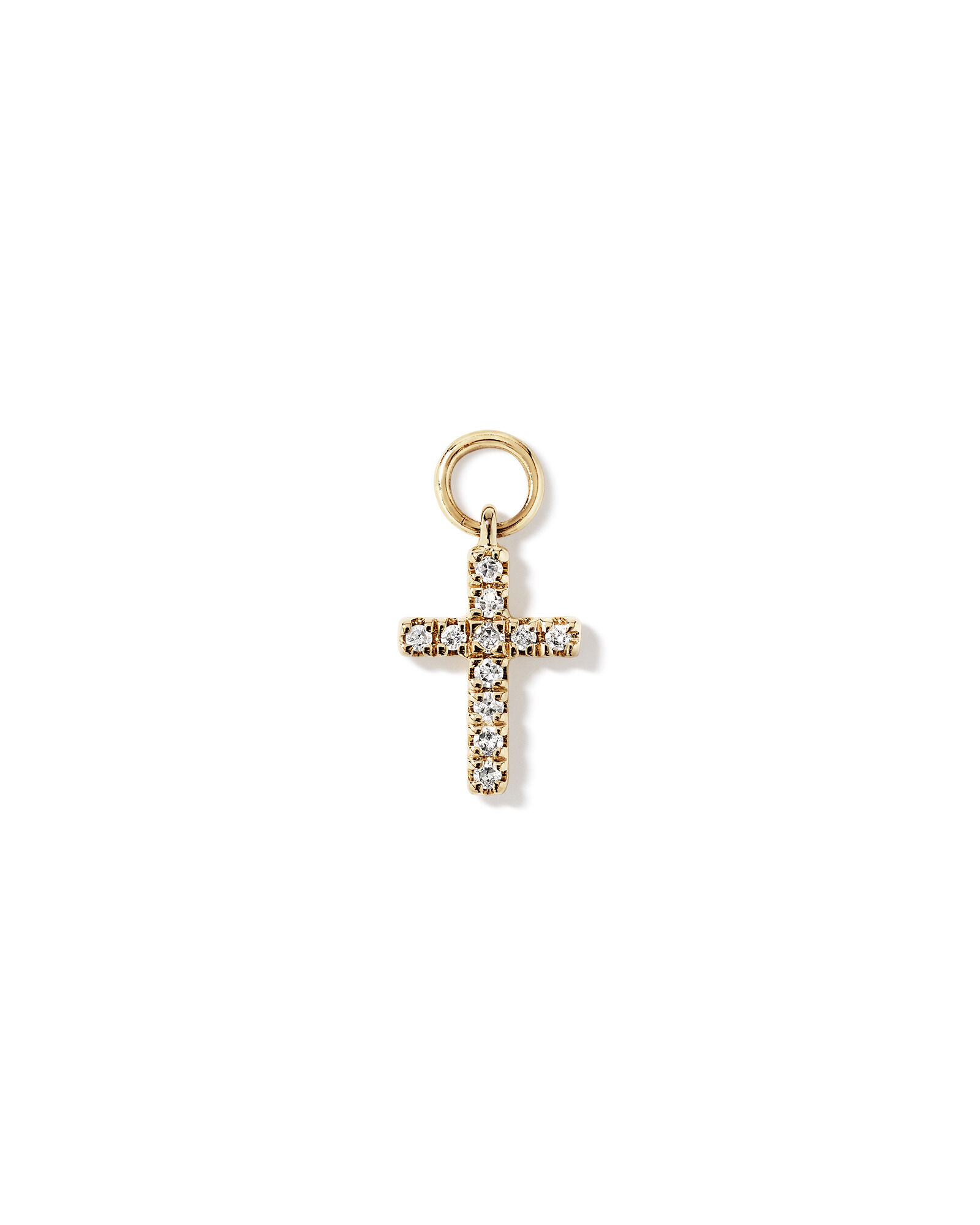 Cross Single Ear Charm with 0.04 Carat TW of Diamonds in 10kt Yellow Gold