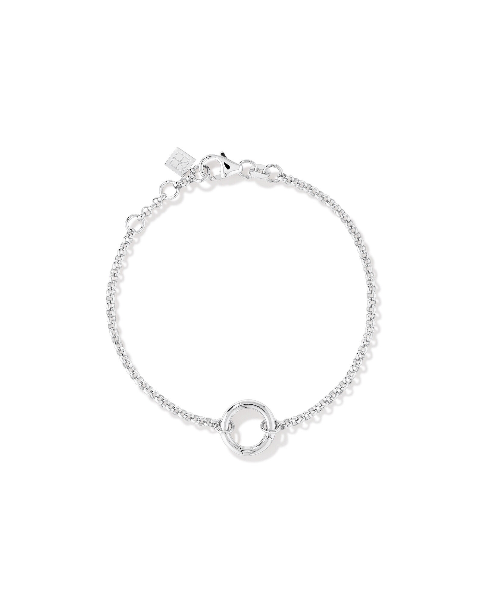 18cm (7") Fine Belcher Open Pendant Bracelet in Sterling Silver