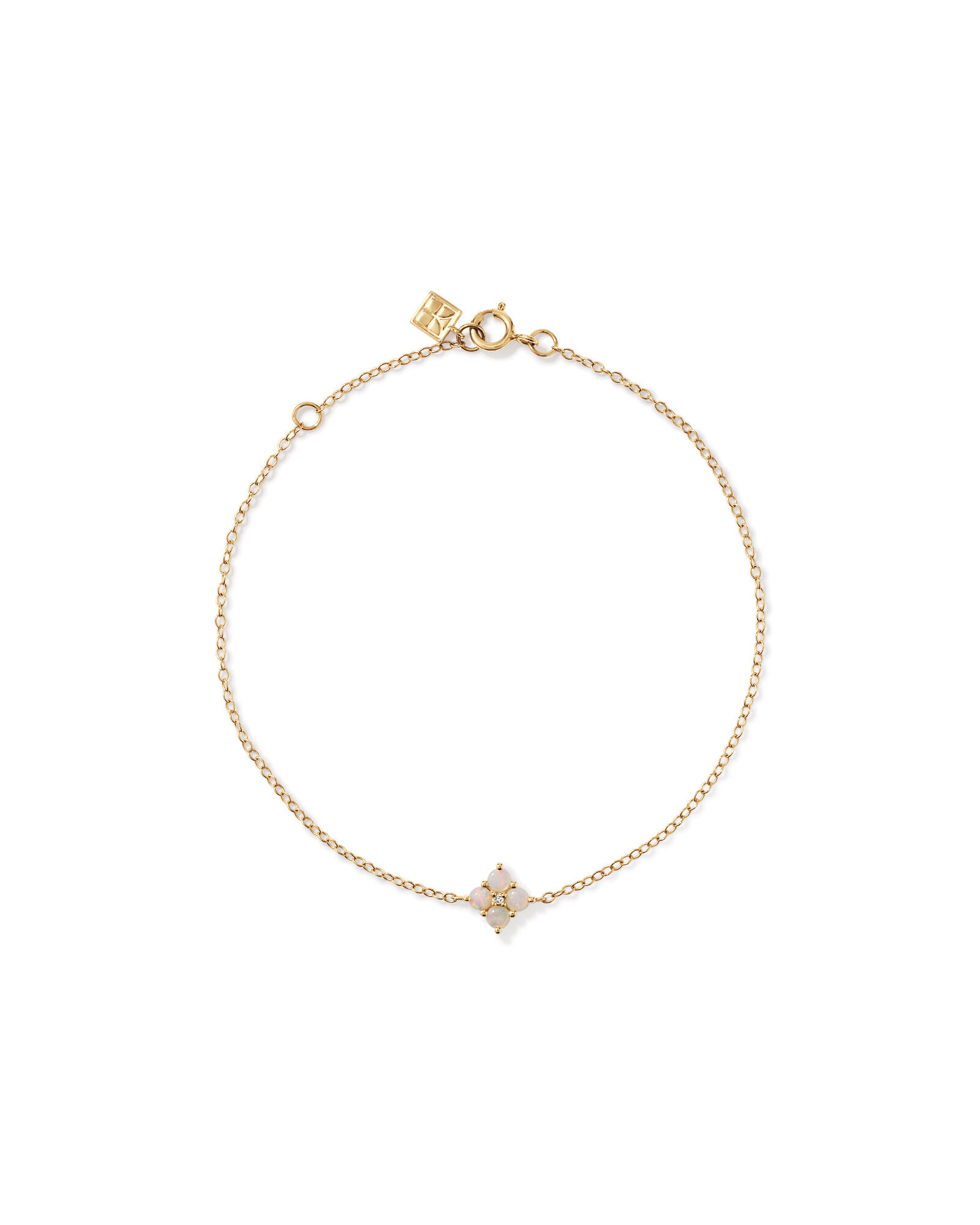 Australian Opal & Diamond Accent Bracelet in 10kt Yellow Gold