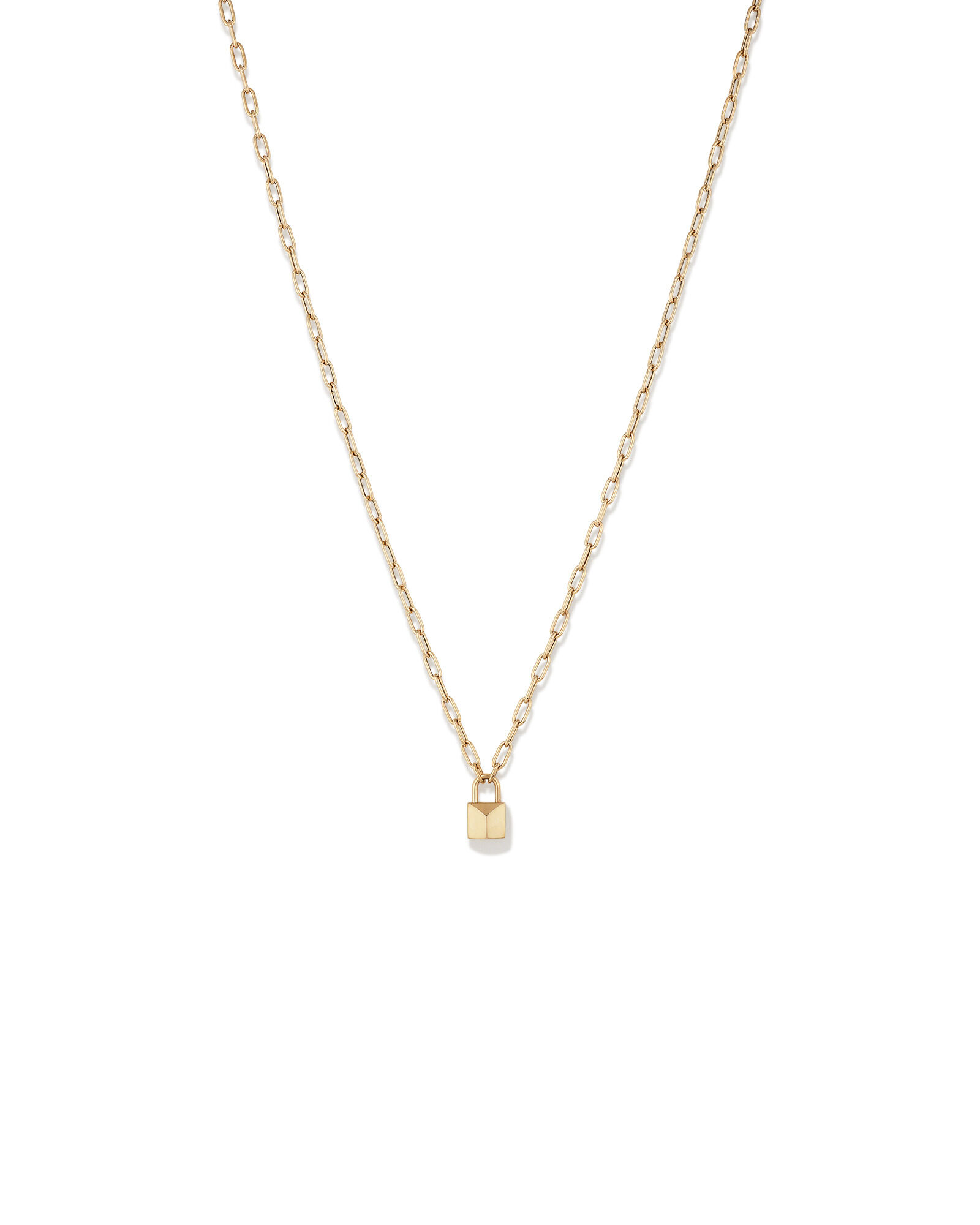 Signature Lock Necklace in 10kt Yellow Gold