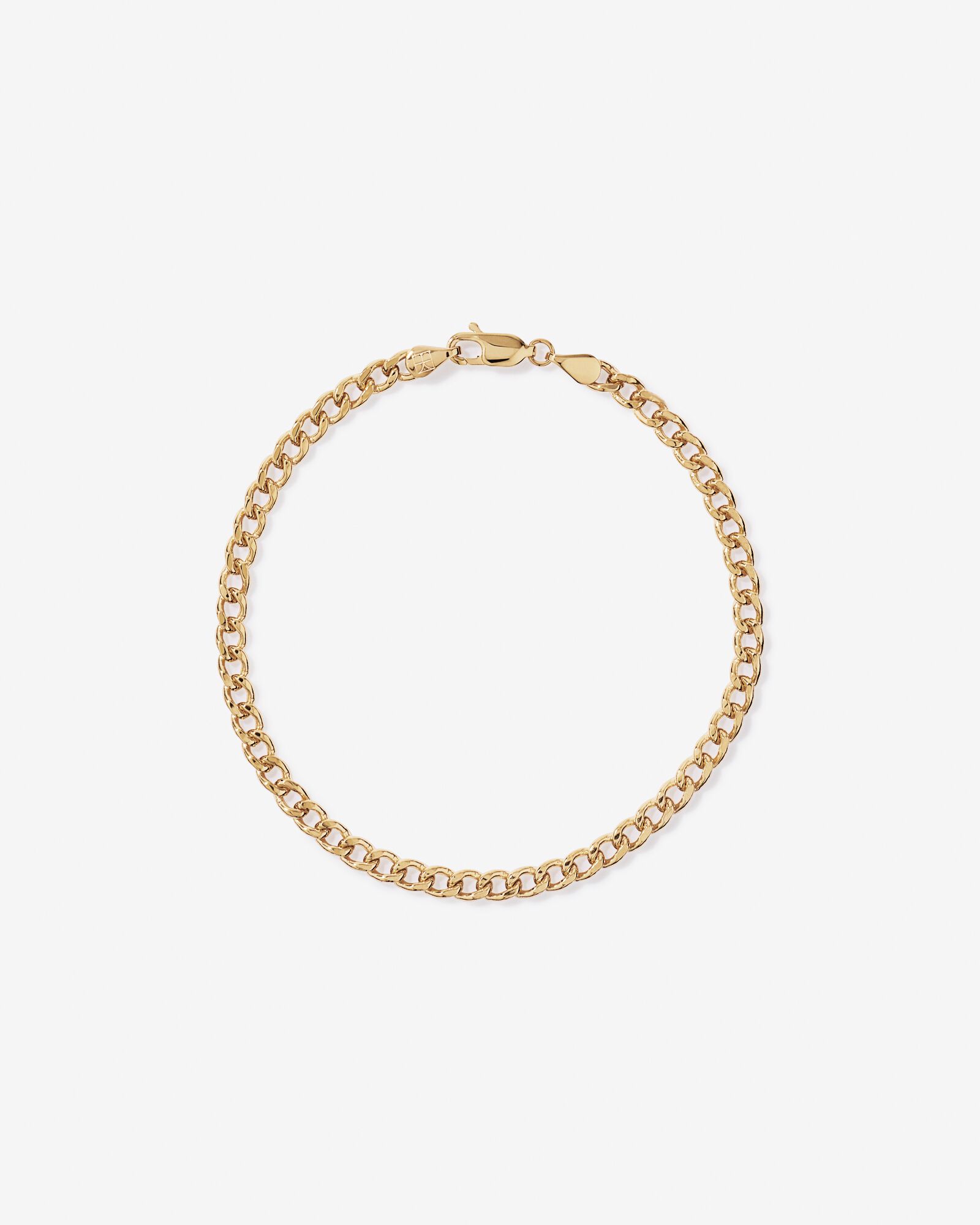 17cm (20") 3.75mm Width Semi Solid Diamond Cut Curb Bracelet in 10kt Yellow Gold