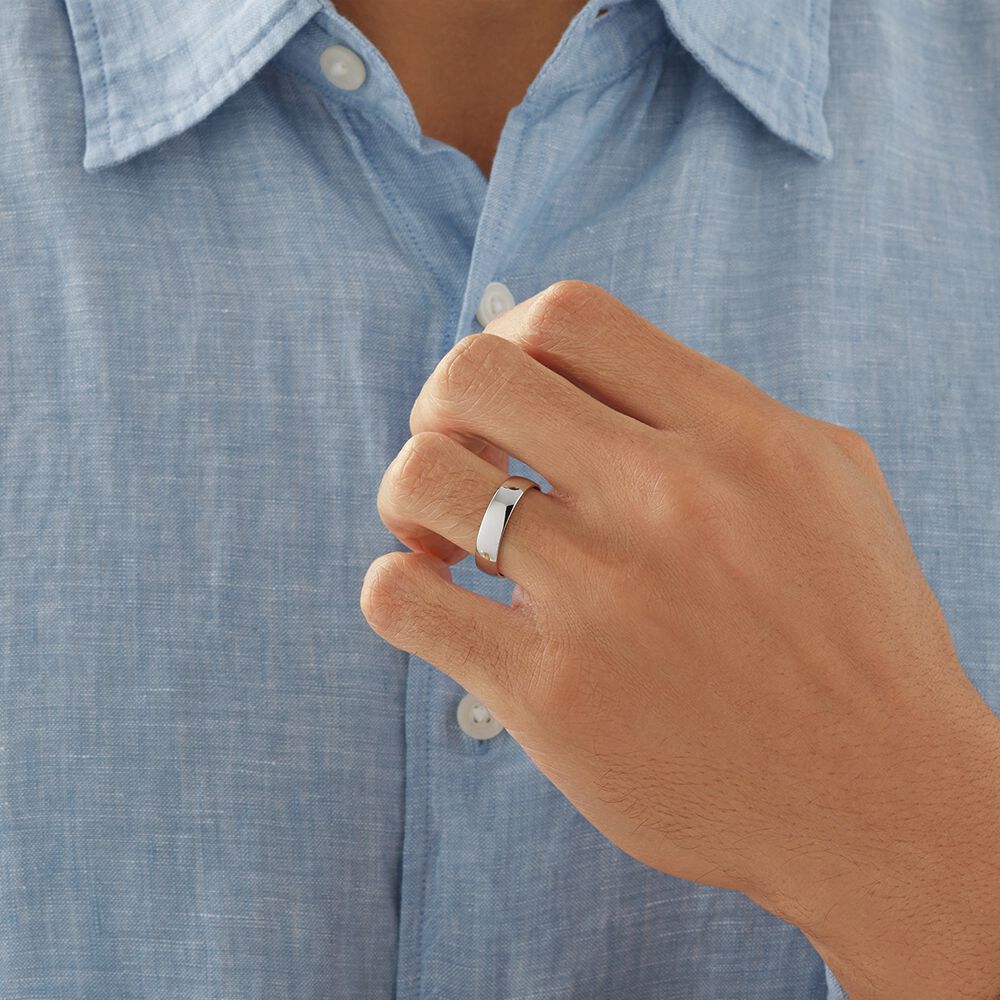 5mm Lite Half Round Wedding Band in 10kt White Gold