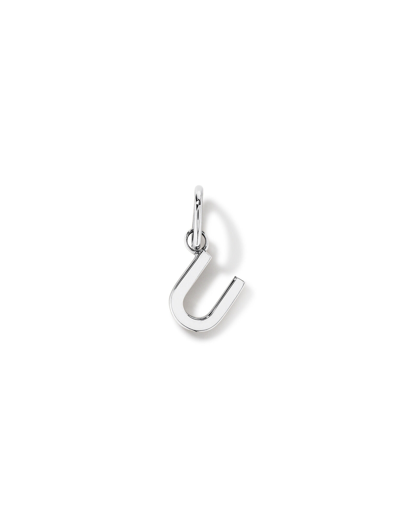 Letter U Initial Pendant in Sterling Silver