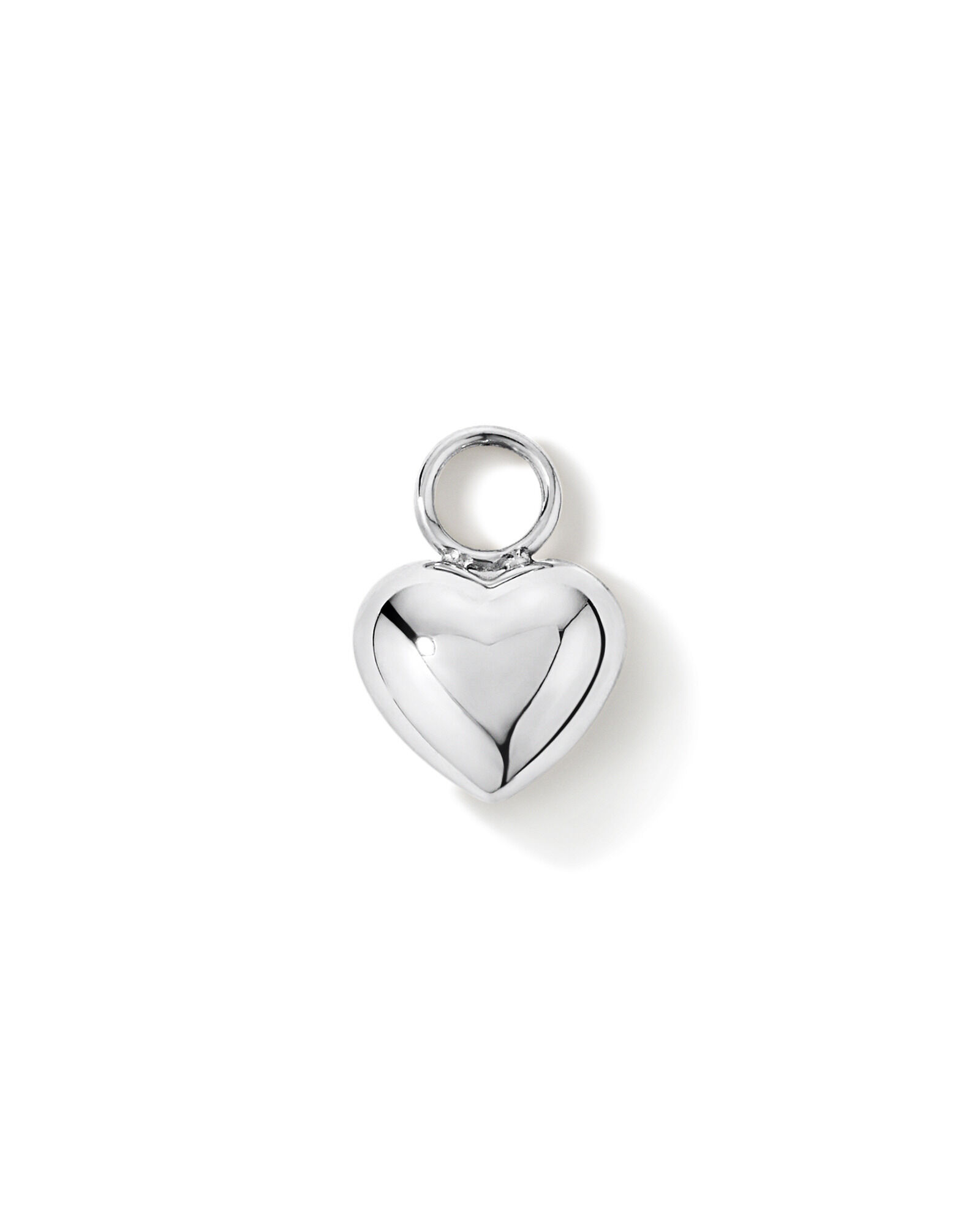 Puff Heart Single Earring Charm in Sterling Silver