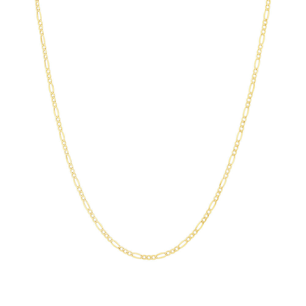 50cm (20") Hollow Figaro Chain in 10kt Yellow Gold