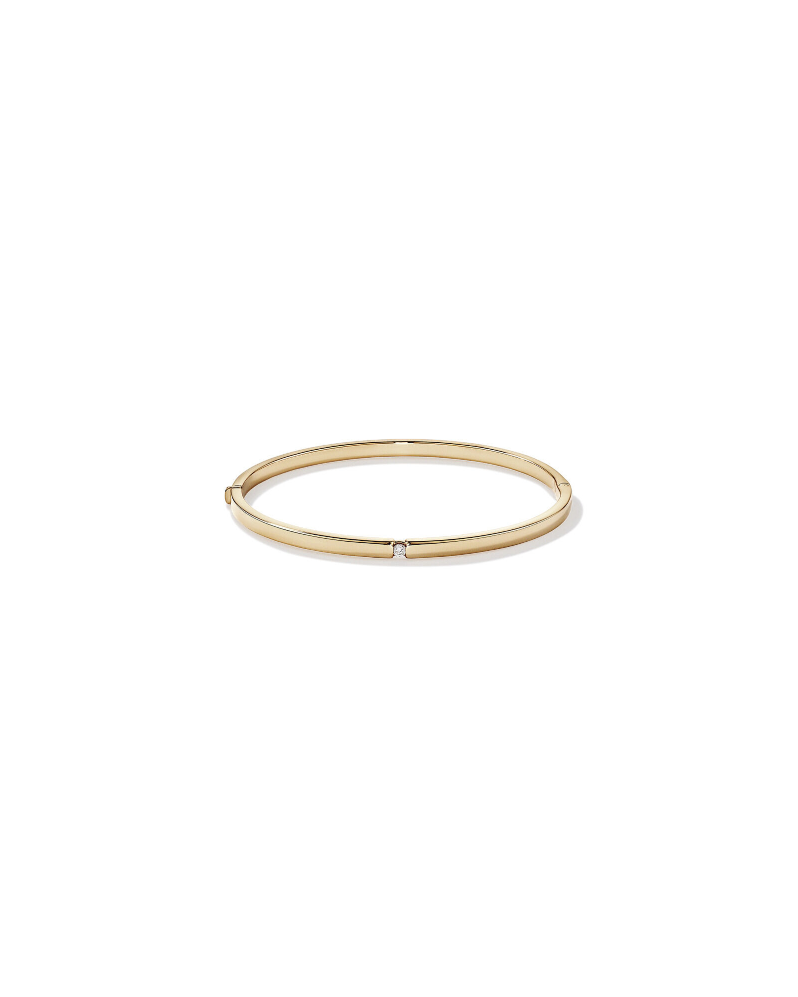Diamond Accent Oval Bangle in 10kt Yellow Gold