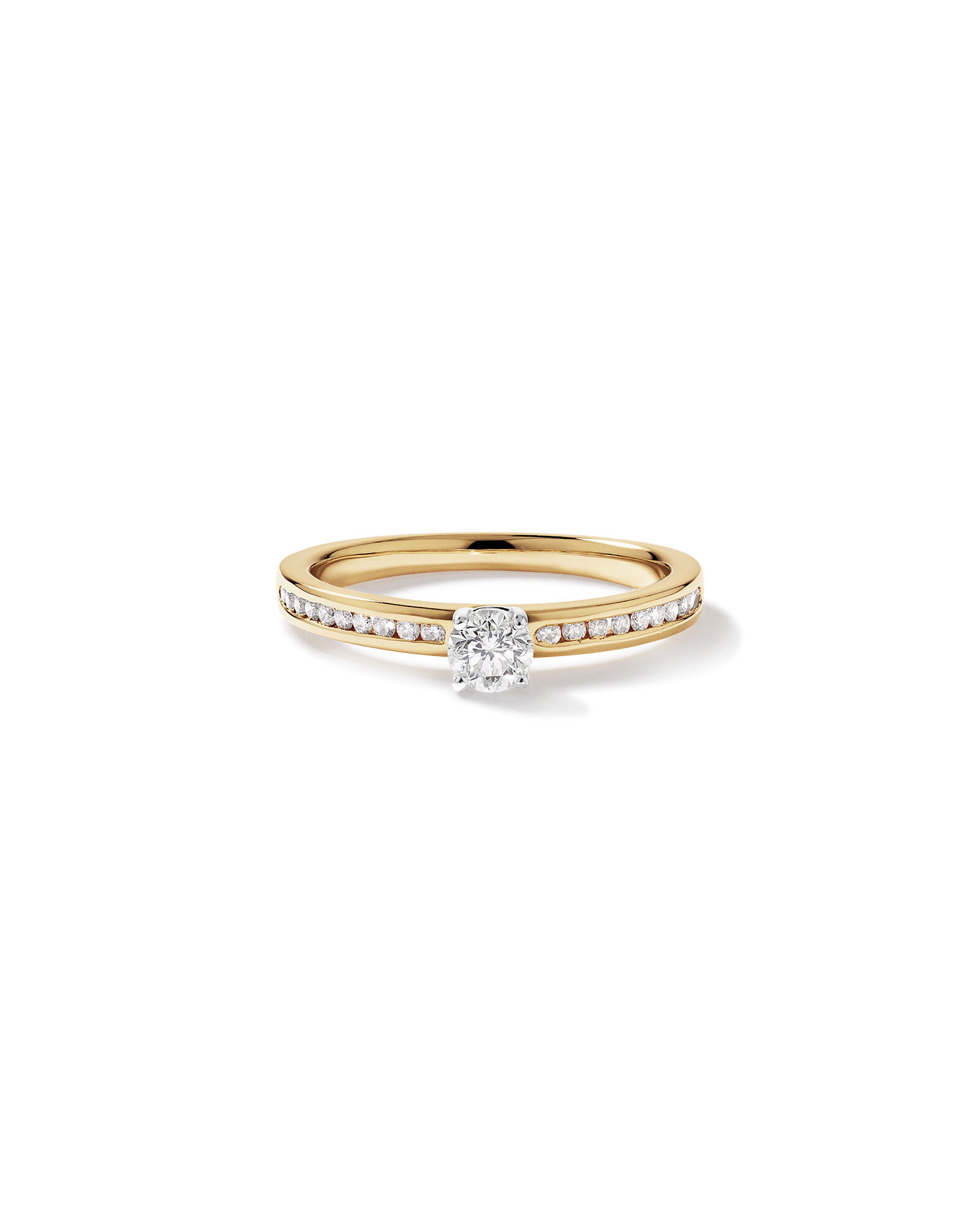 0.45 Carat TW Round Brilliant Signature 101  Diamond Ring in 14kt Yellow & White Gold
