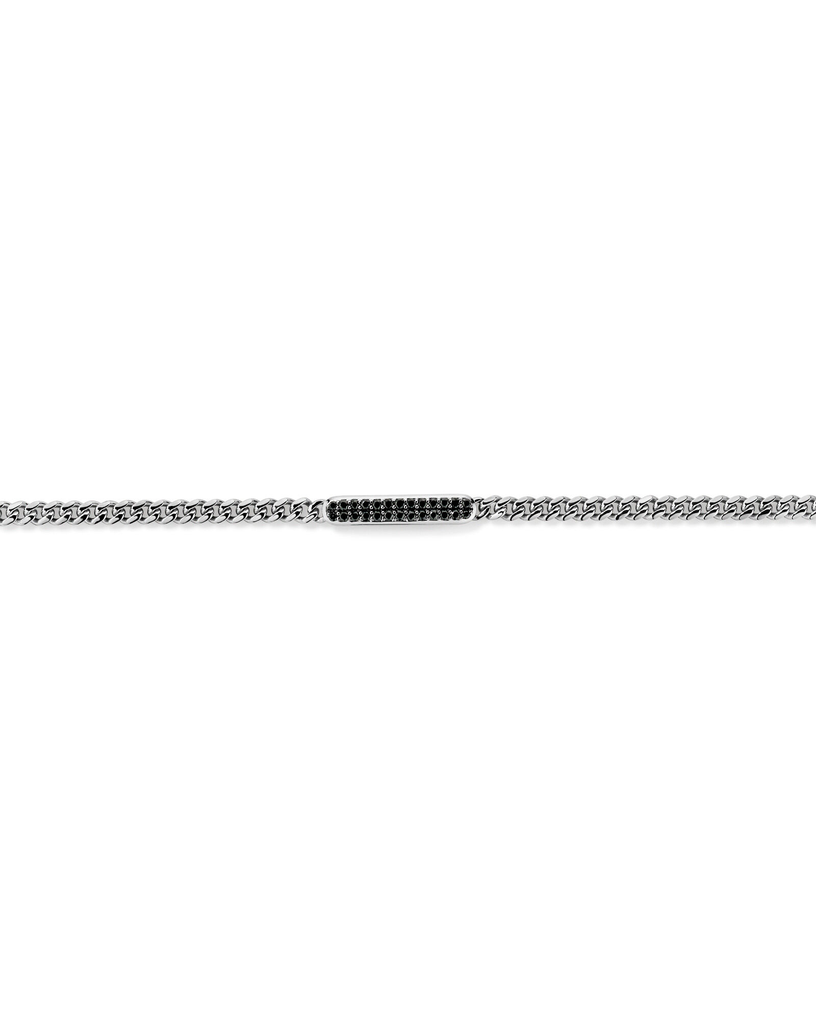 Men's 0.30 Carat TW Black-Diamond Micro Curb Bracelet in Sterling Silver