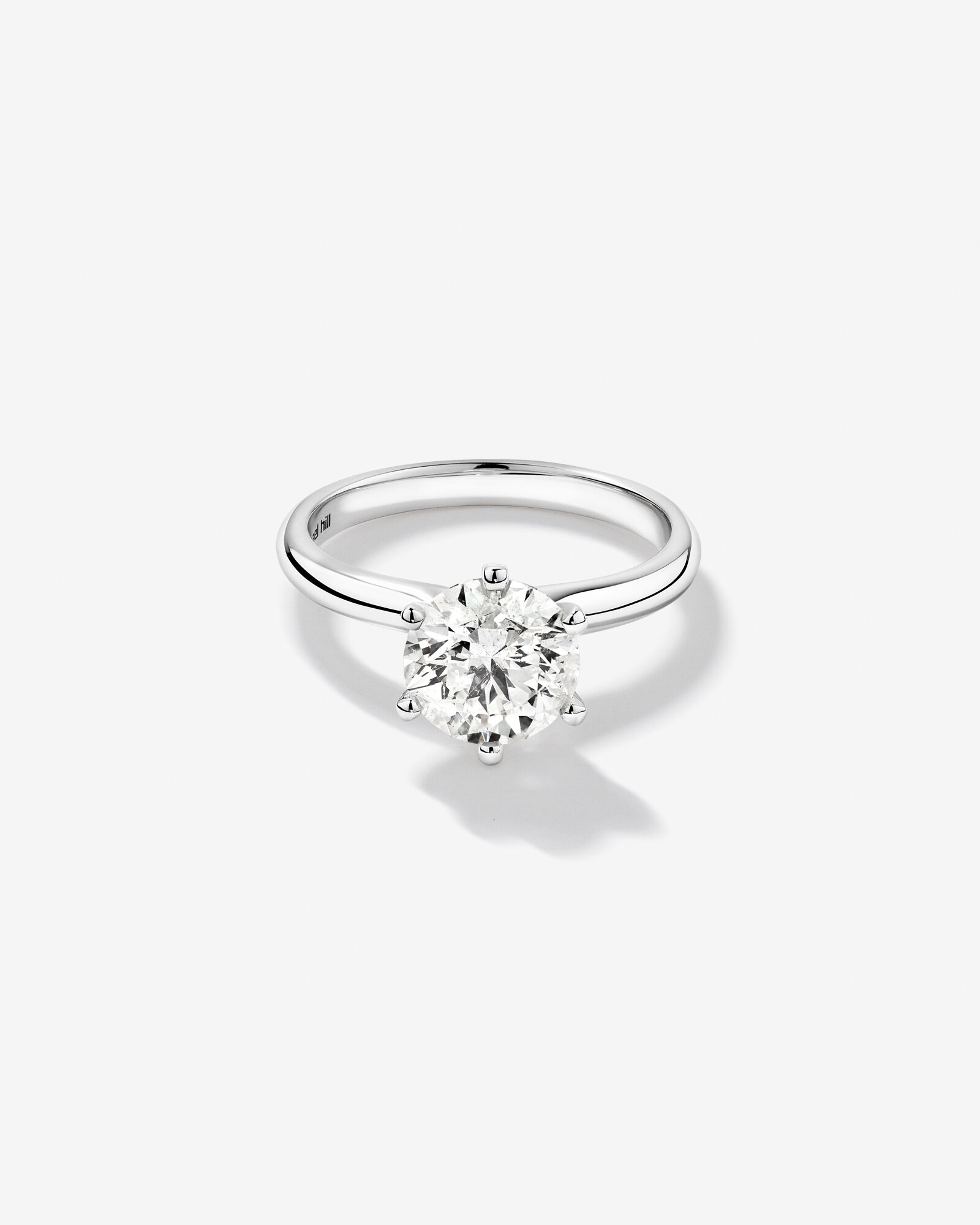 Certified Solitaire Engagement Ring with a 2 Carat TW Round Brilliant Diamond in 18kt White Gold