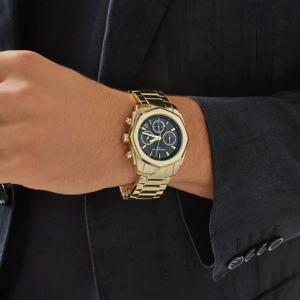 Men's Solar Chronograph Watch in Gold Tone Stainless Steel