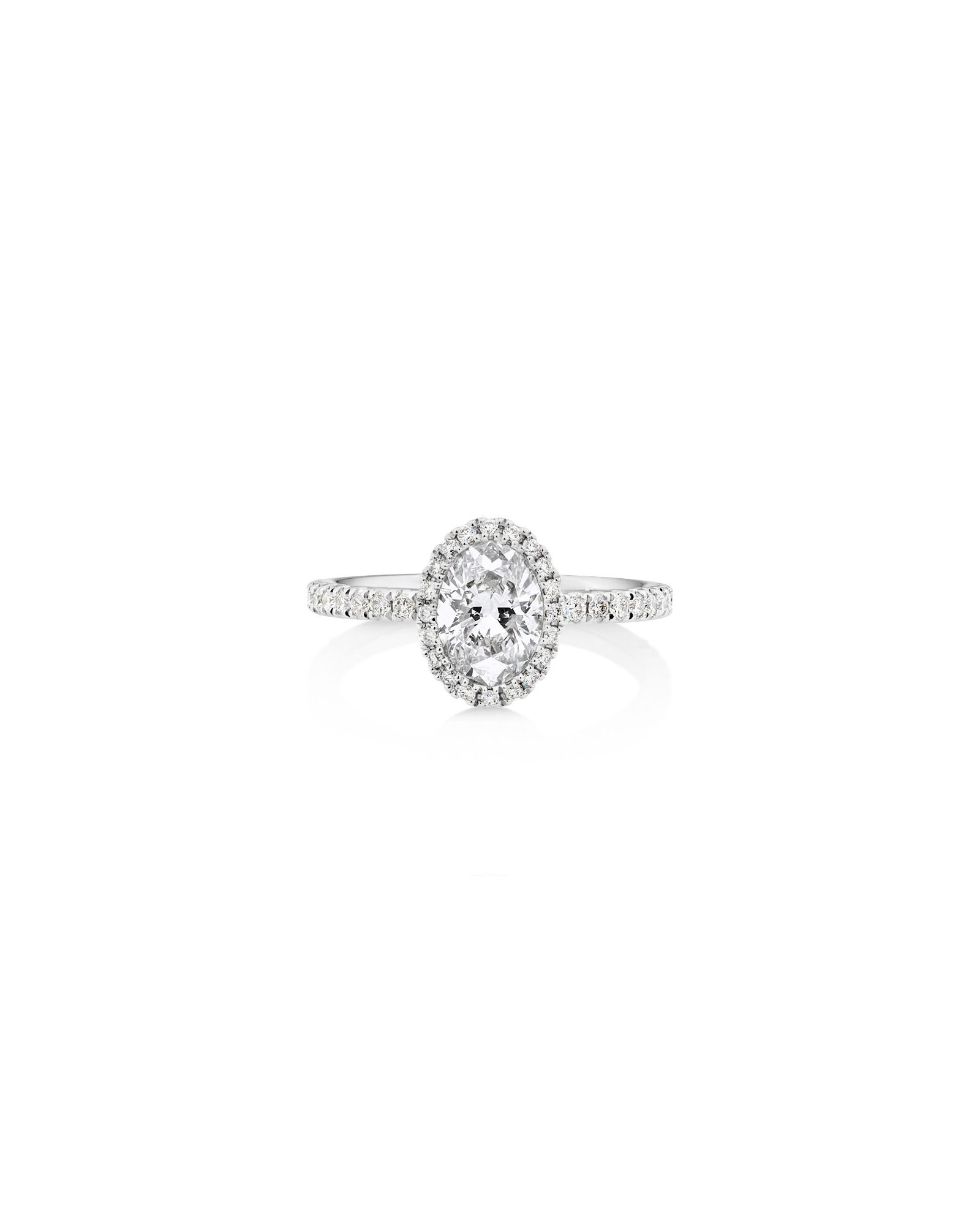 Sir Michael Hill Designer Halo Oval Engagement Ring with 1.35 Carat TW of Diamonds in 18kt White Gold