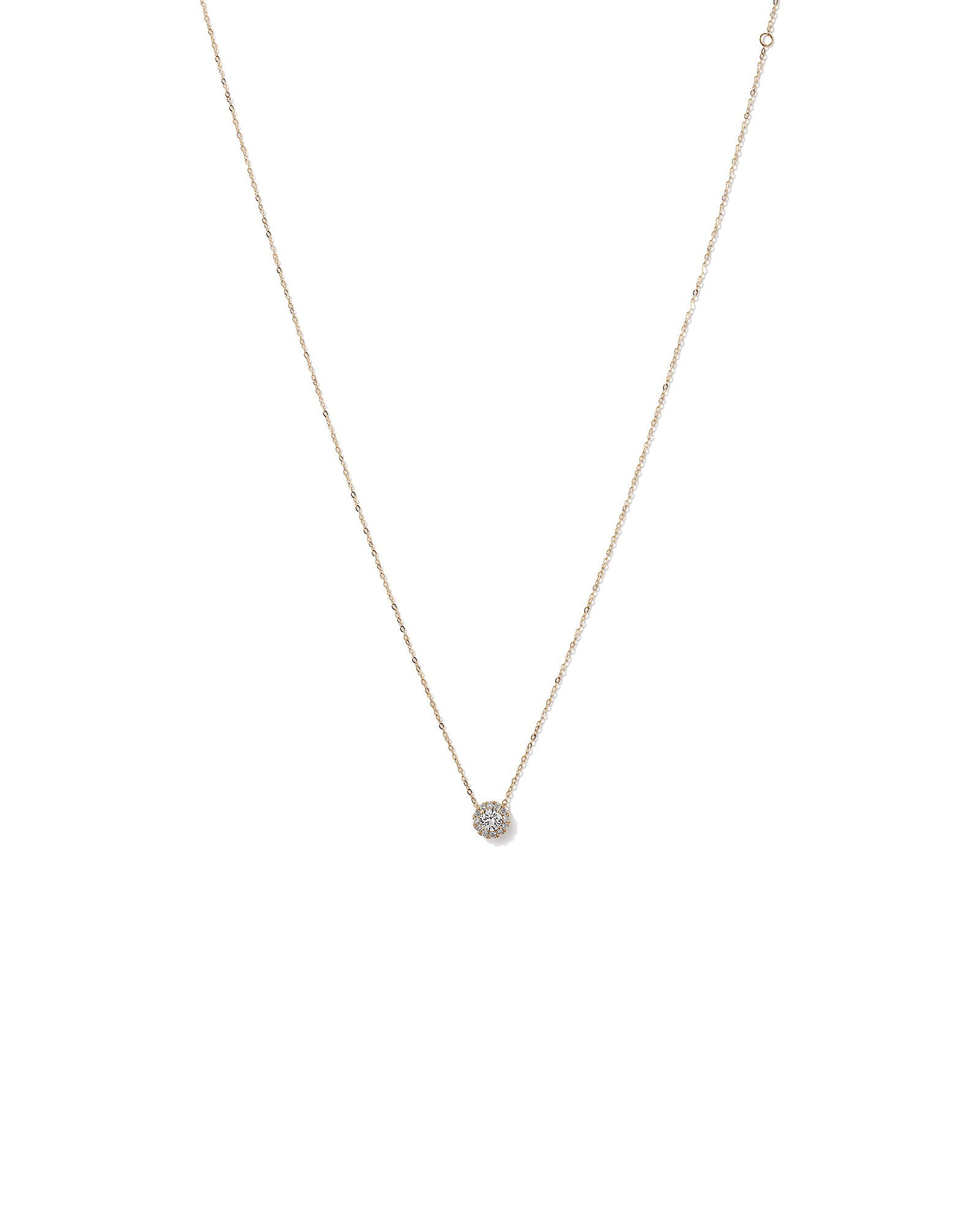 0.50 Carat TW Round Brilliant Laboratory-Grown Diamond Halo Pendant in 10kt Yellow Gold