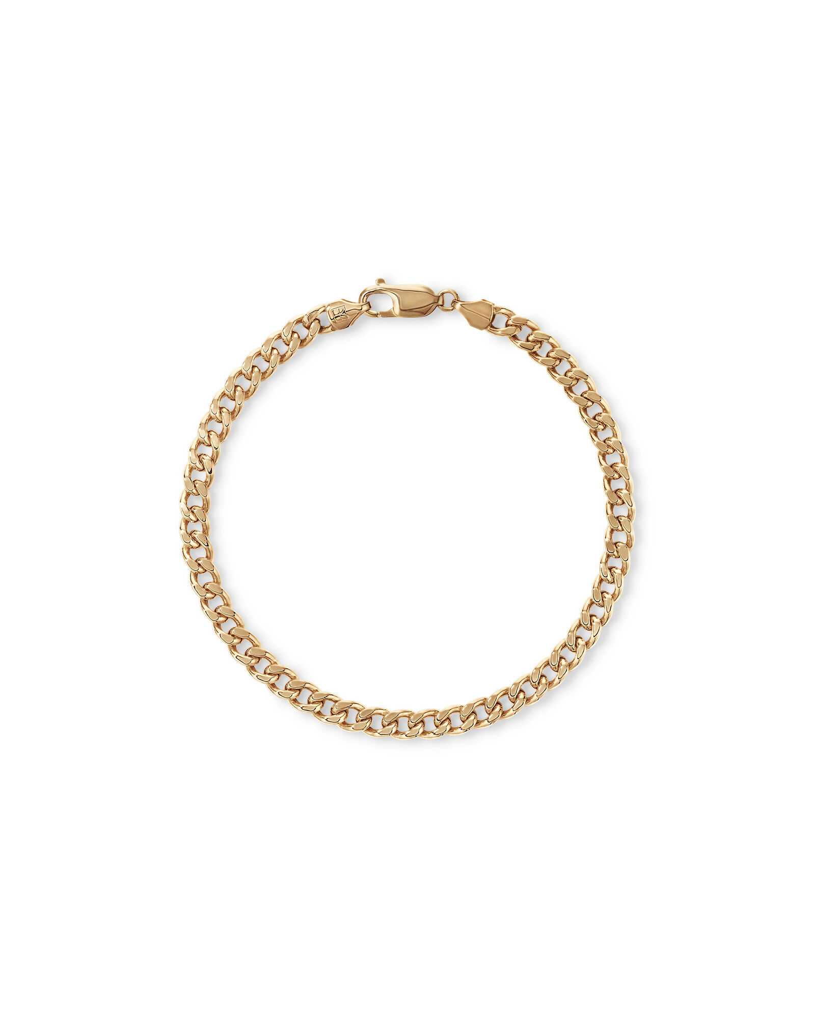 19cm (22") 5.5mm Width Semi Solid Diamond Cut Curb Bracelet in 10kt Yellow Gold
