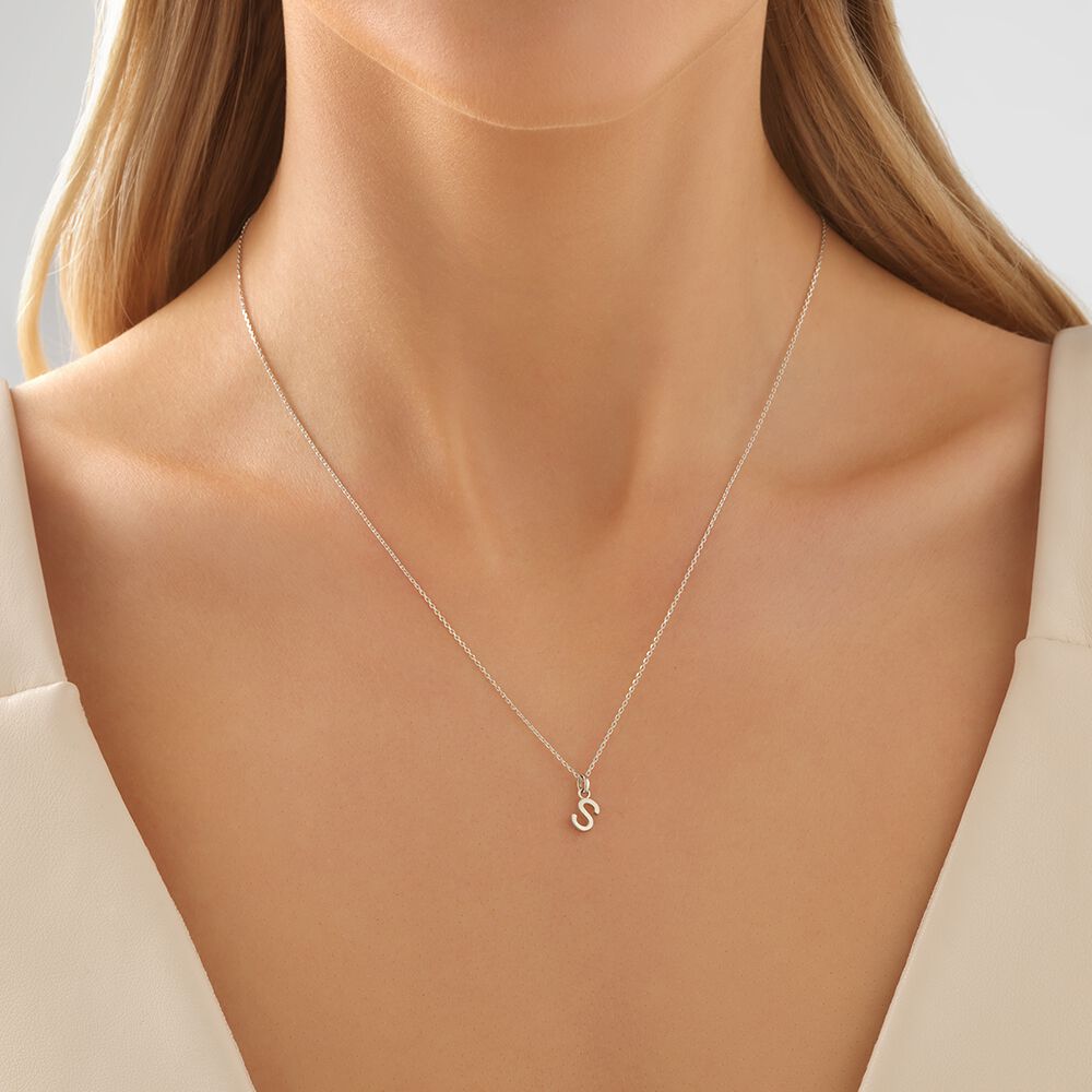 "S" Initial Pendant in Sterling Silver