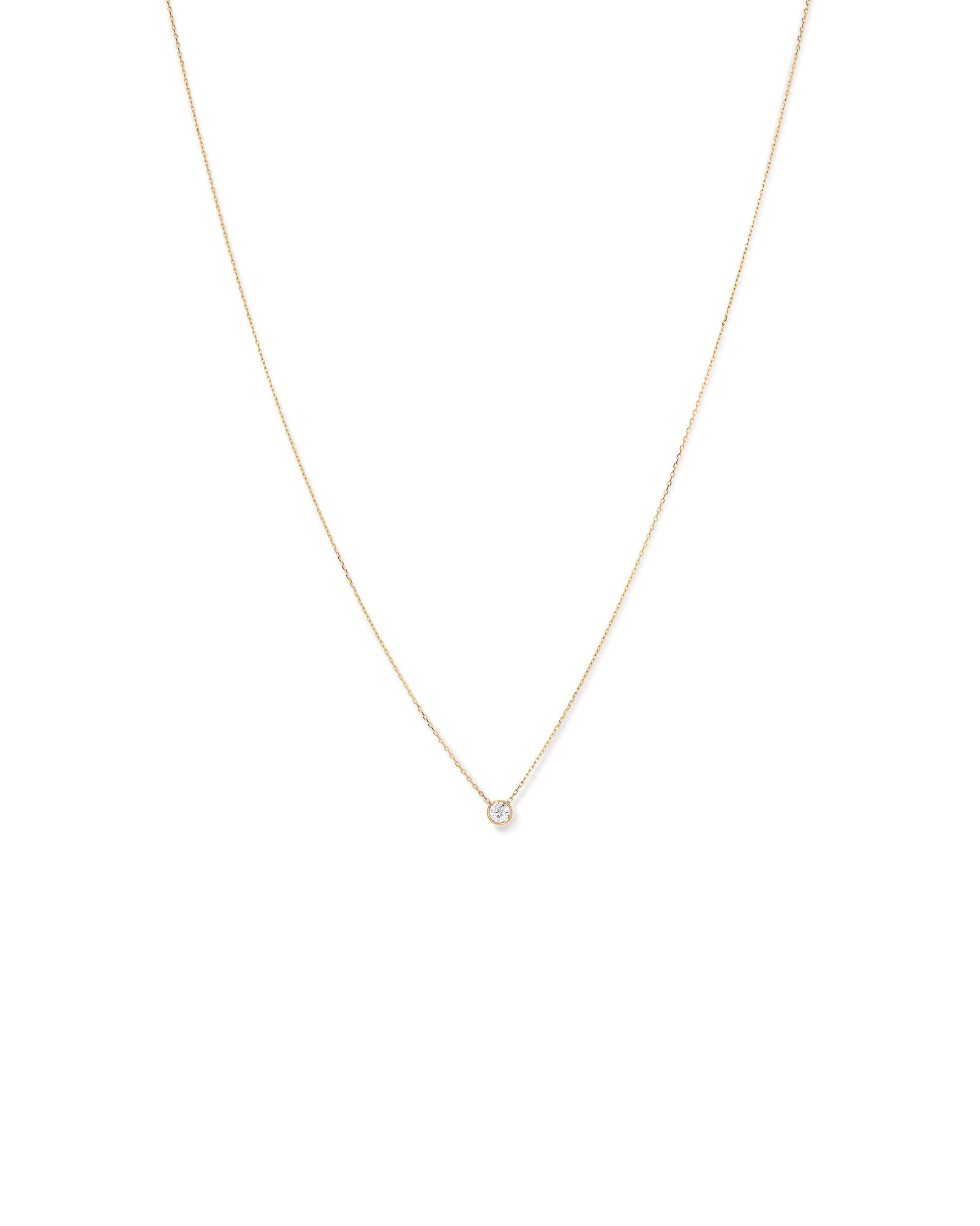 0.25 Carat TW Round Brilliant Diamond Bezel Set Pendant in 18kt Yellow Gold