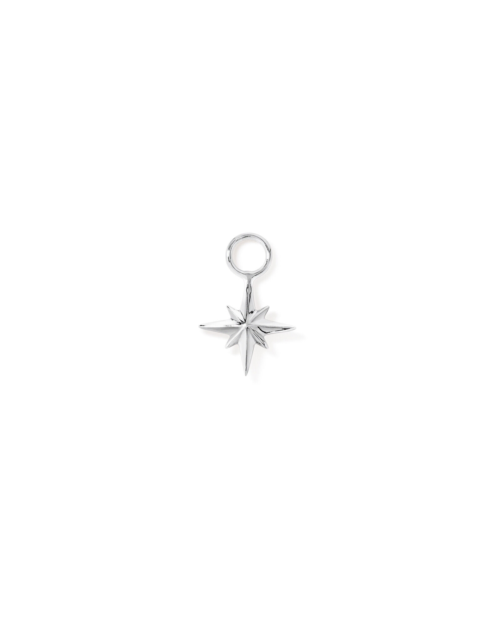 North Star Single Earring Charm in Sterling Silver