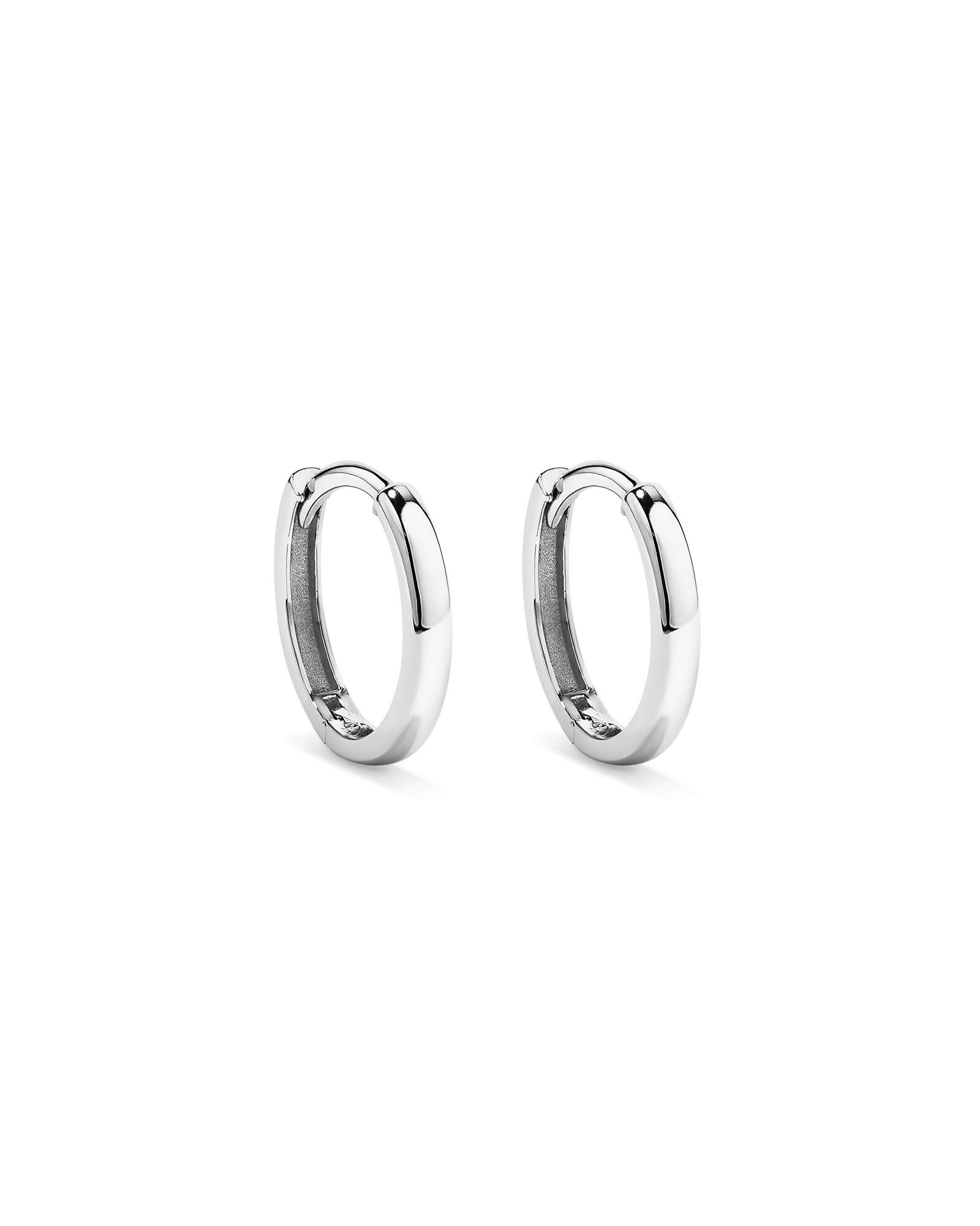 12mm Medium Polished Huggie Earrings in Sterling Silver