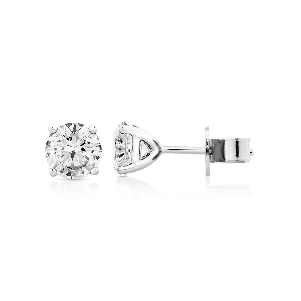 2.00 Carat TW Diamond Solitaire Stud Earrings in 18kt White Gold