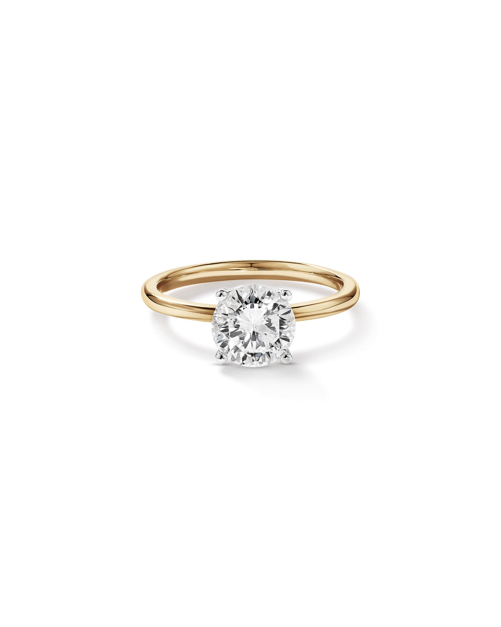 1.50 Carat TW Round Brilliant Signature 101 Solitaire Diamond Ring in 14kt Yellow & White Gold