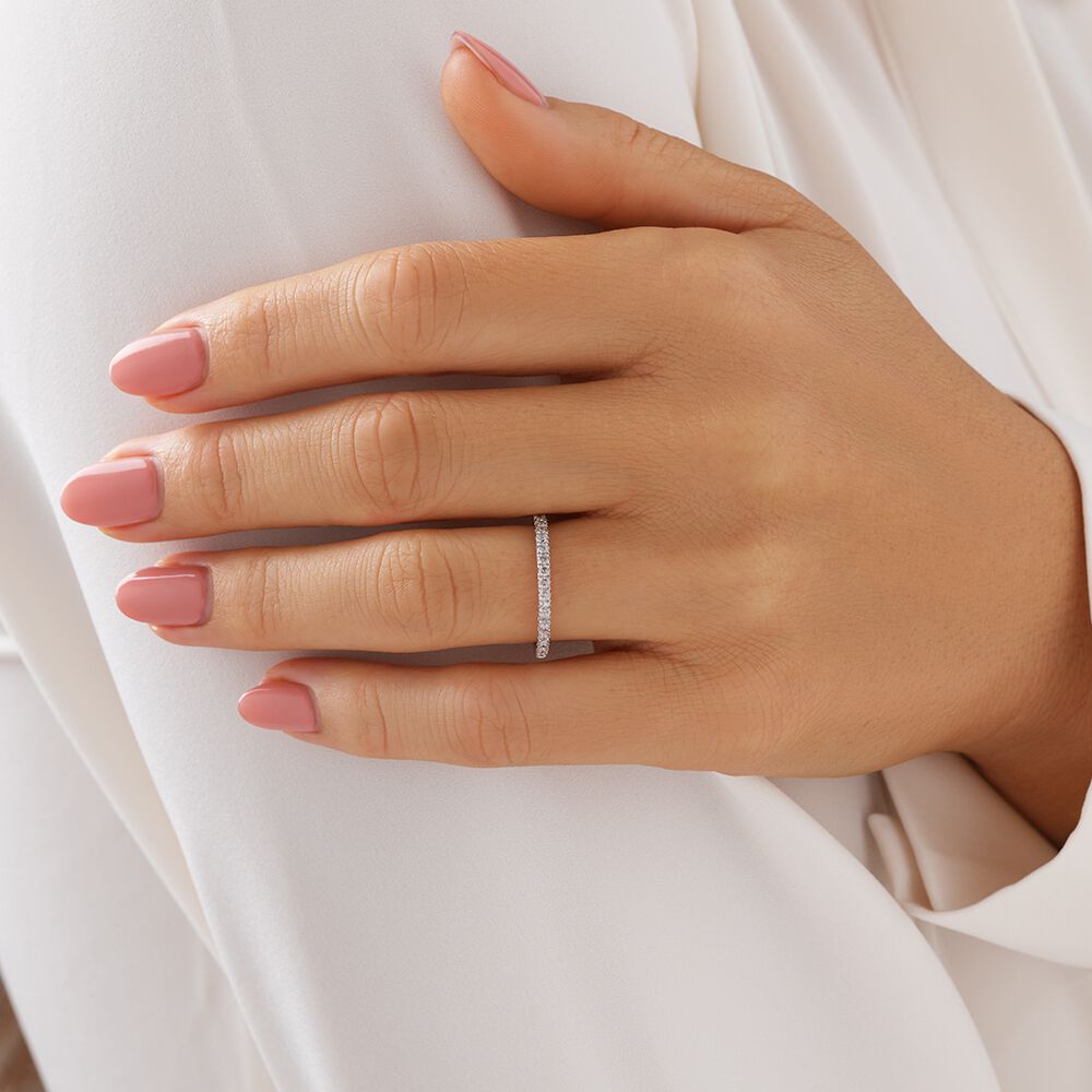 Wedding Band with 0.34 Carat TW of Diamonds in 14kt White Gold