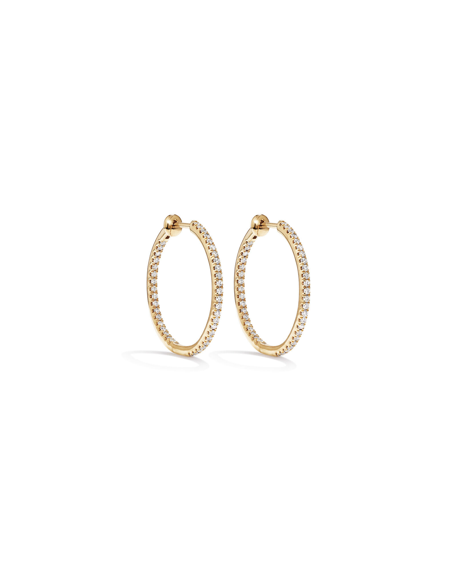 Hoop Earrings With 0.50 Carat TW Of Diamonds in 10kt Yellow Gold