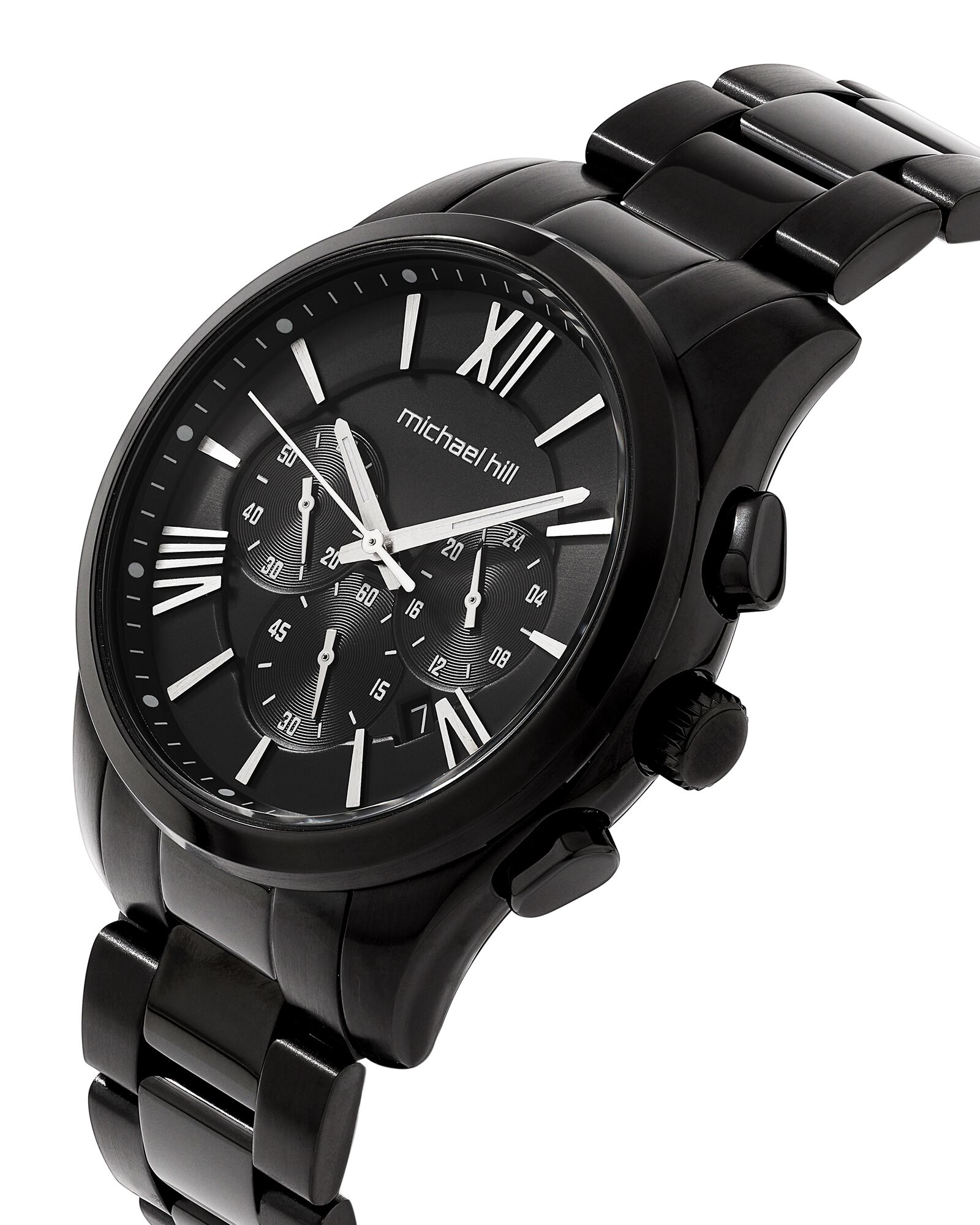Men's Chronograph Watch in Black Tone Stainless Steel
